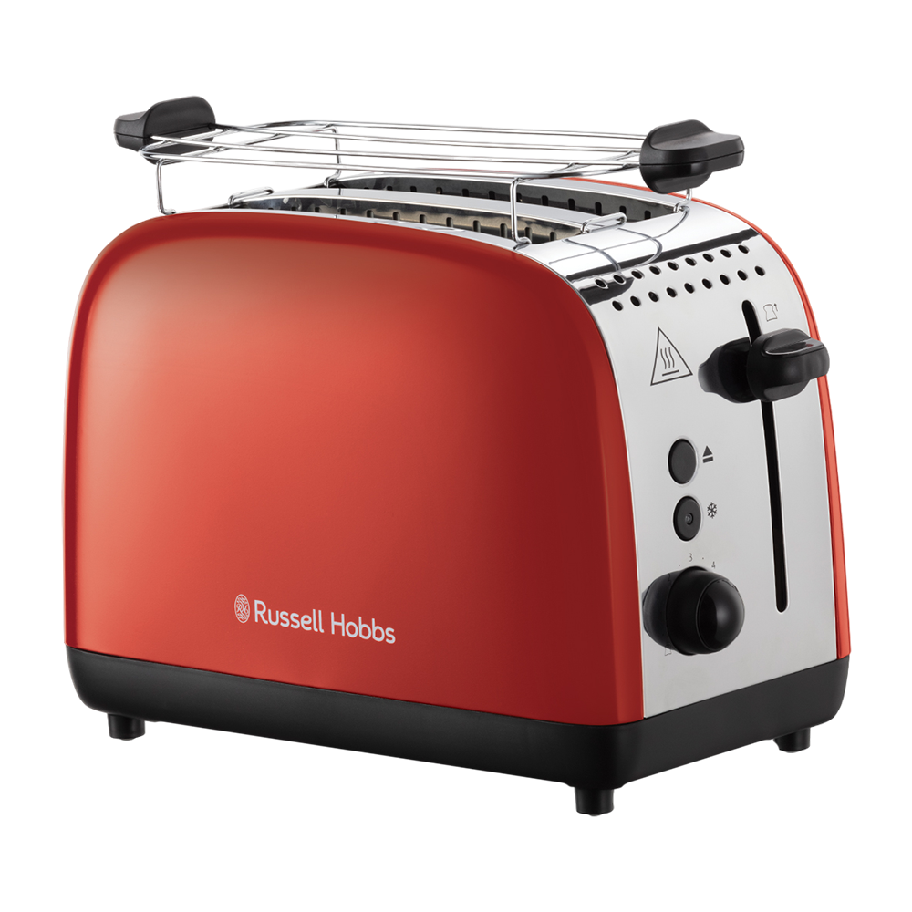 

Russell Hobbs Colours Plus 1600W 2 Slice Pop-up Toaster with 6 Temperature Settings (Red)