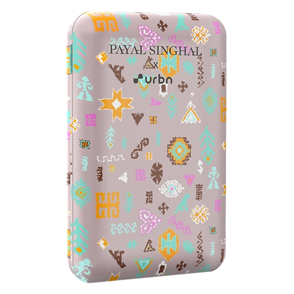 

urbn Nano Slim Payal Singhal Edition 20000 mAh 22.5W Fast Charging Power Bank (1 Type A and 2 Type C Ports, Power Delivery Compatible, PS Pink), #ba854a