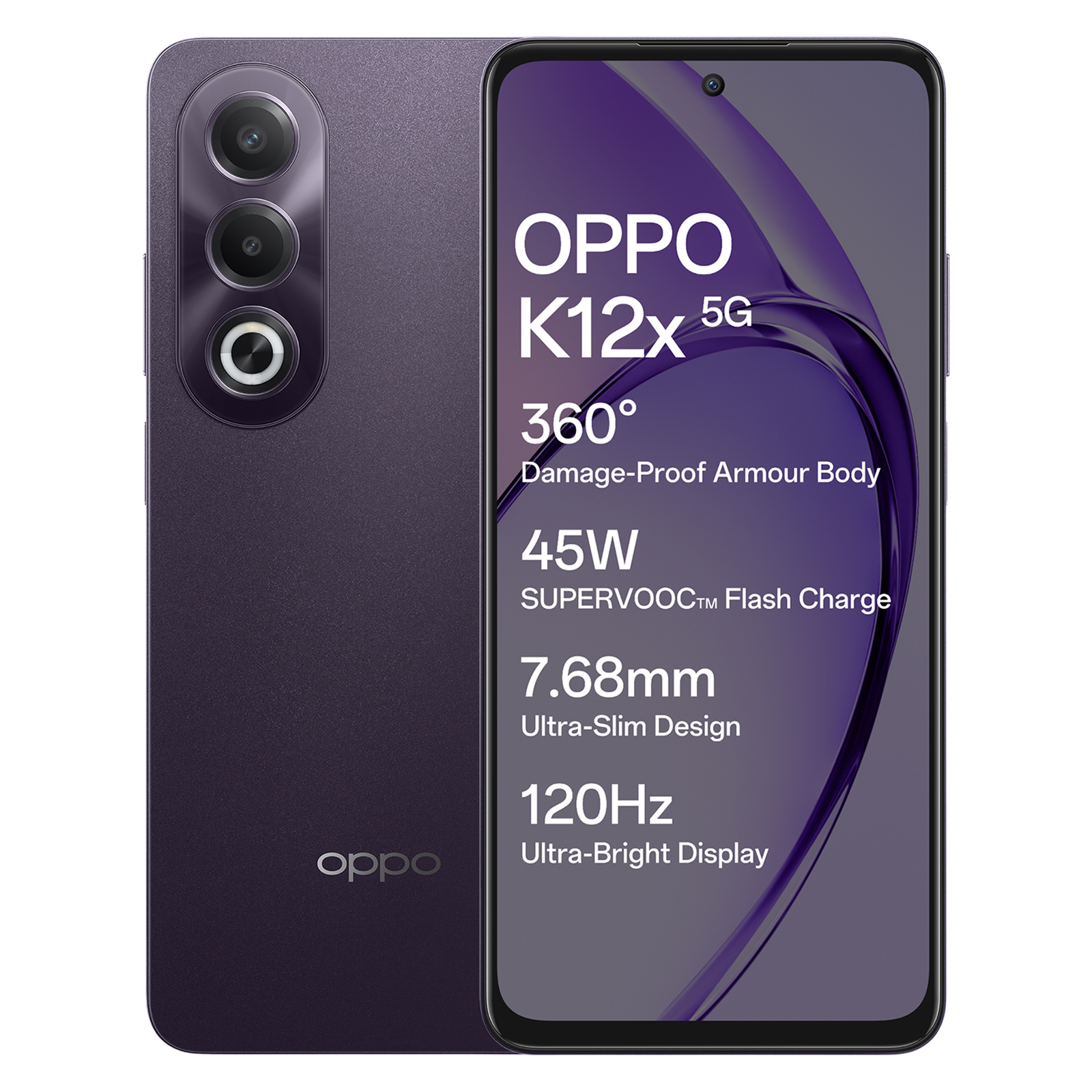 oppo K12x 5G (8GB RAM, 256GB, Midnight Violet)