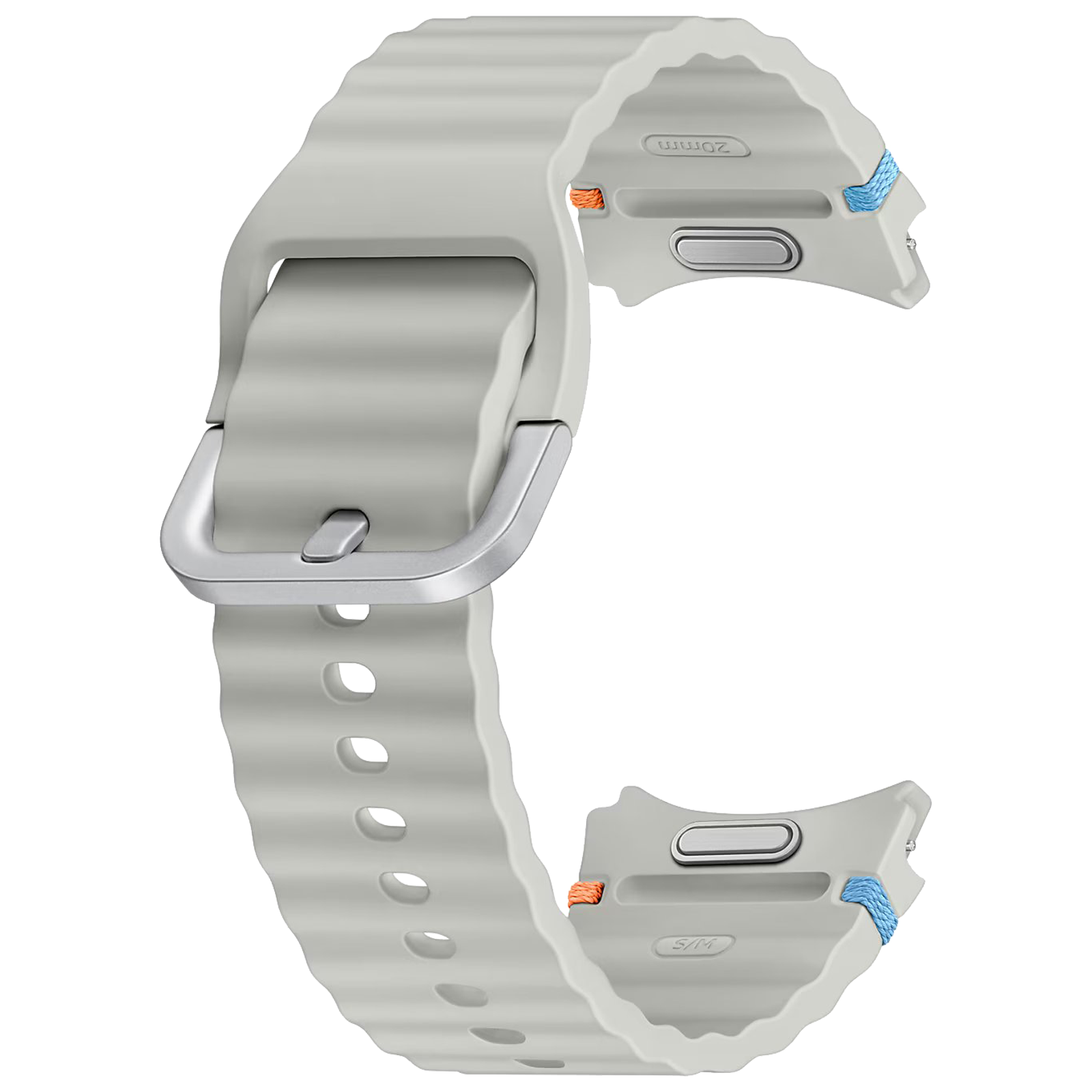 

SAMSUNG ET-SNL30SSEGIN HNBR Sport Band for Galaxy Watch7 (S/M) (Breathable Design, Silver)