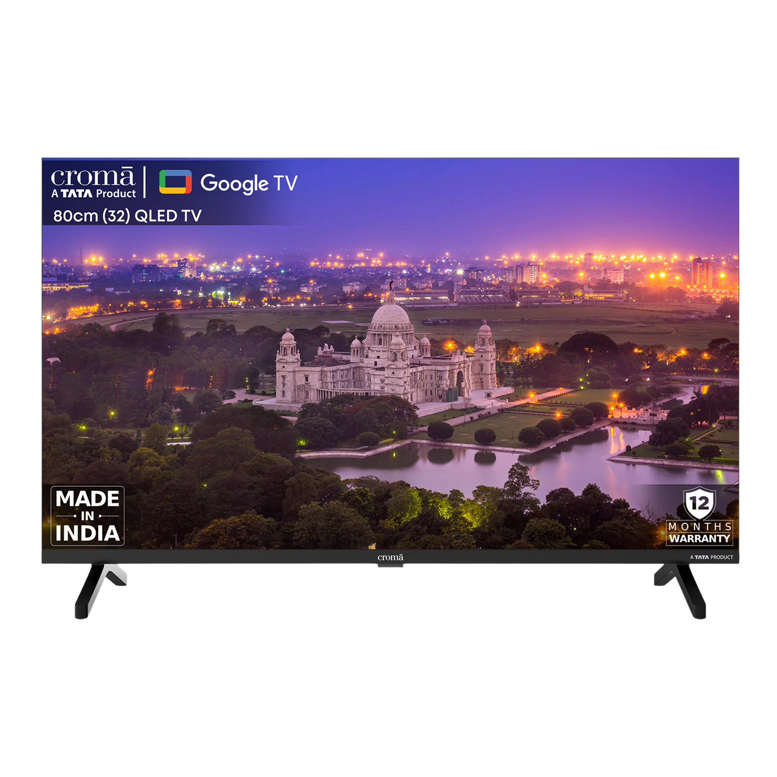 Croma CREL032HGC024603 80 cm (32 inch) HD Ready QLED Smart Google TV with Dolby Audio (2024 model)