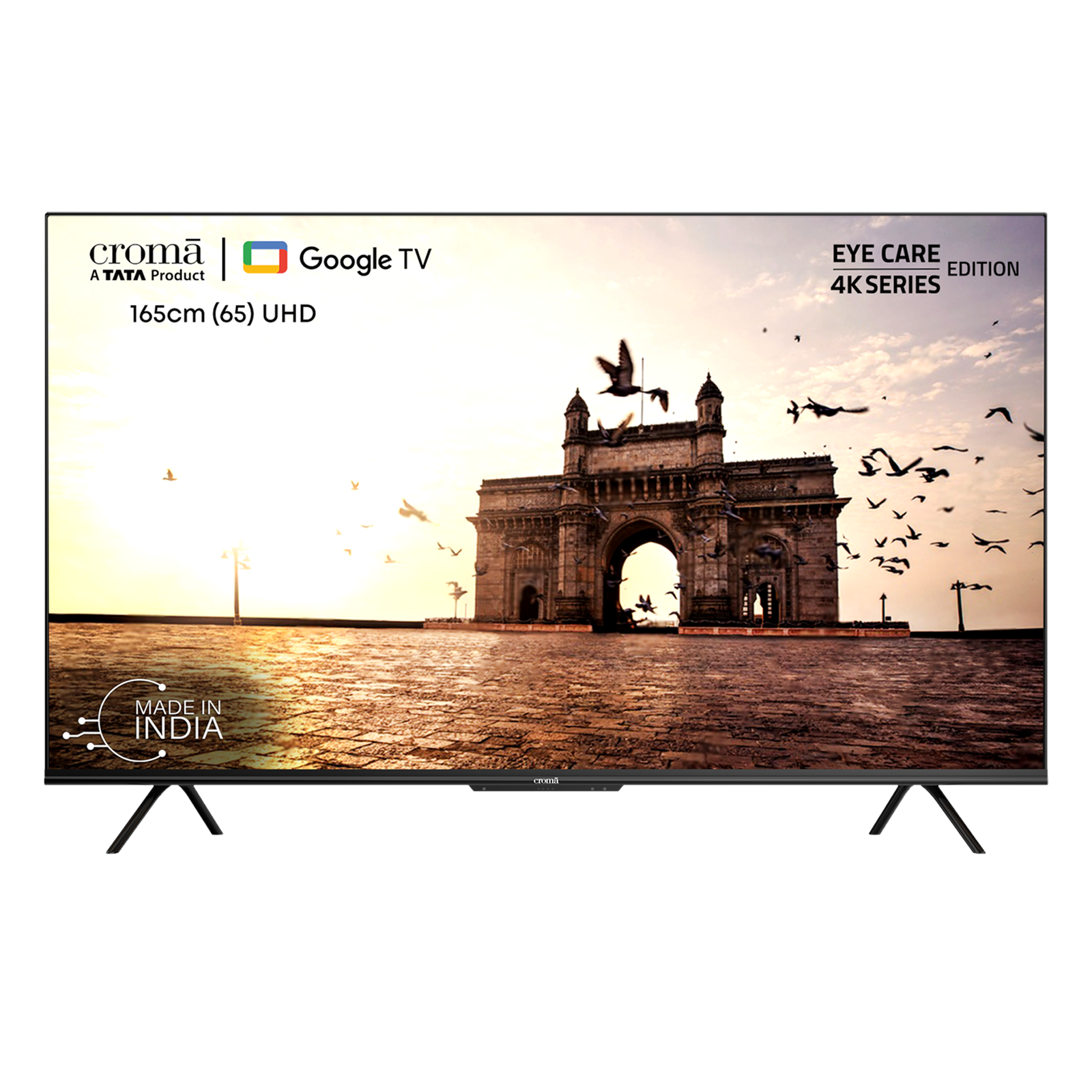 

Croma 165 cm (65 inch) 4K Ultra HD LED Google TV with Bezel Less Display, Black