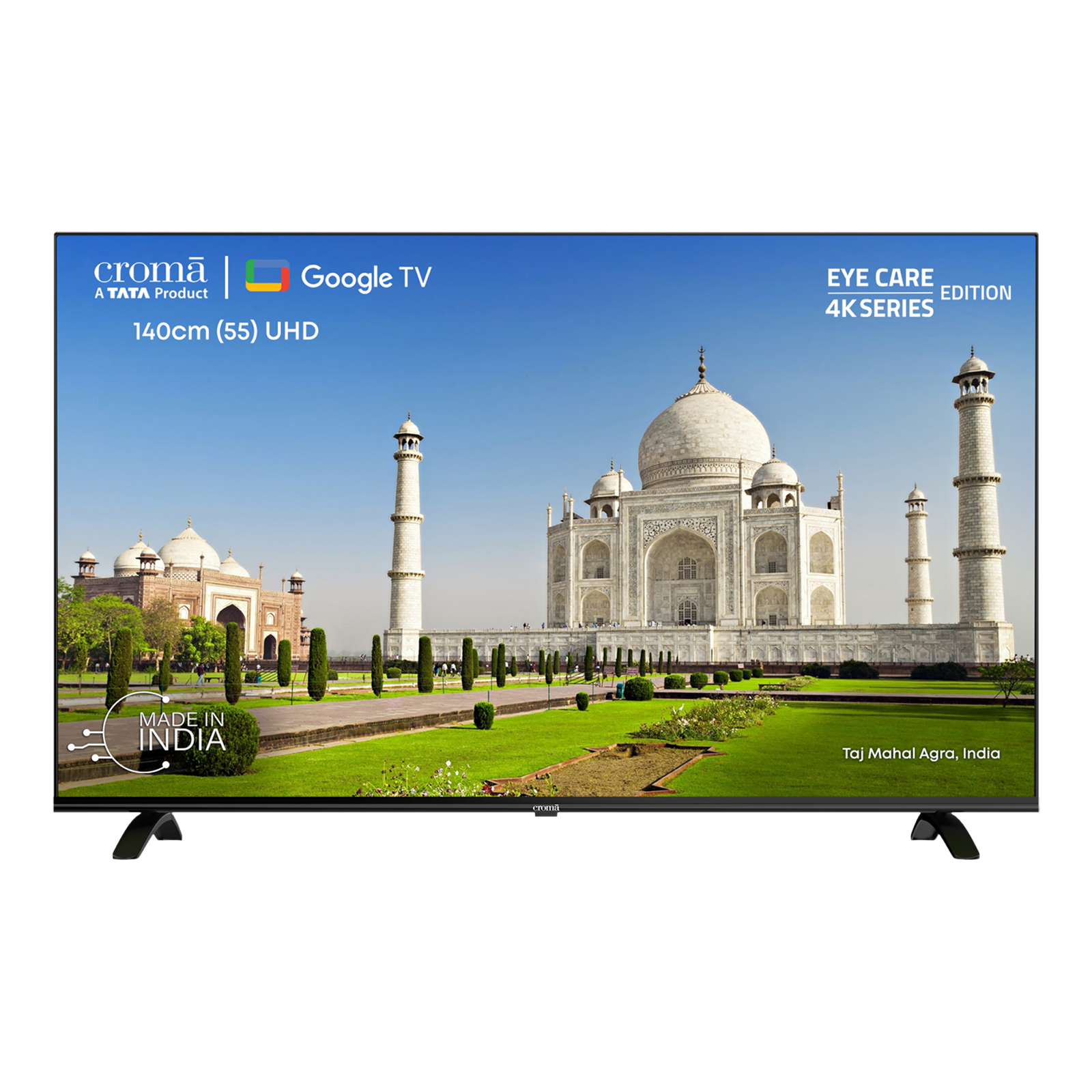 

Croma 140 cm (55 inch) 4K Ultra HD LED Google TV with Bezel Less Display, Black