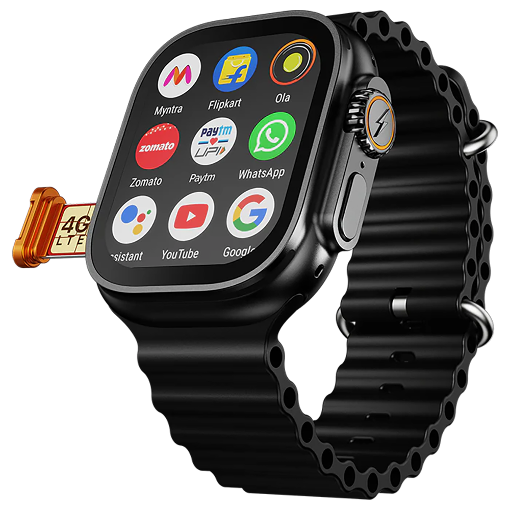 

FIRE-BOLTT Oracle Wi-Fi+4G SIM Android OS Wristphone (49mm Display, In Built GPS, Onyx Wave Strap)