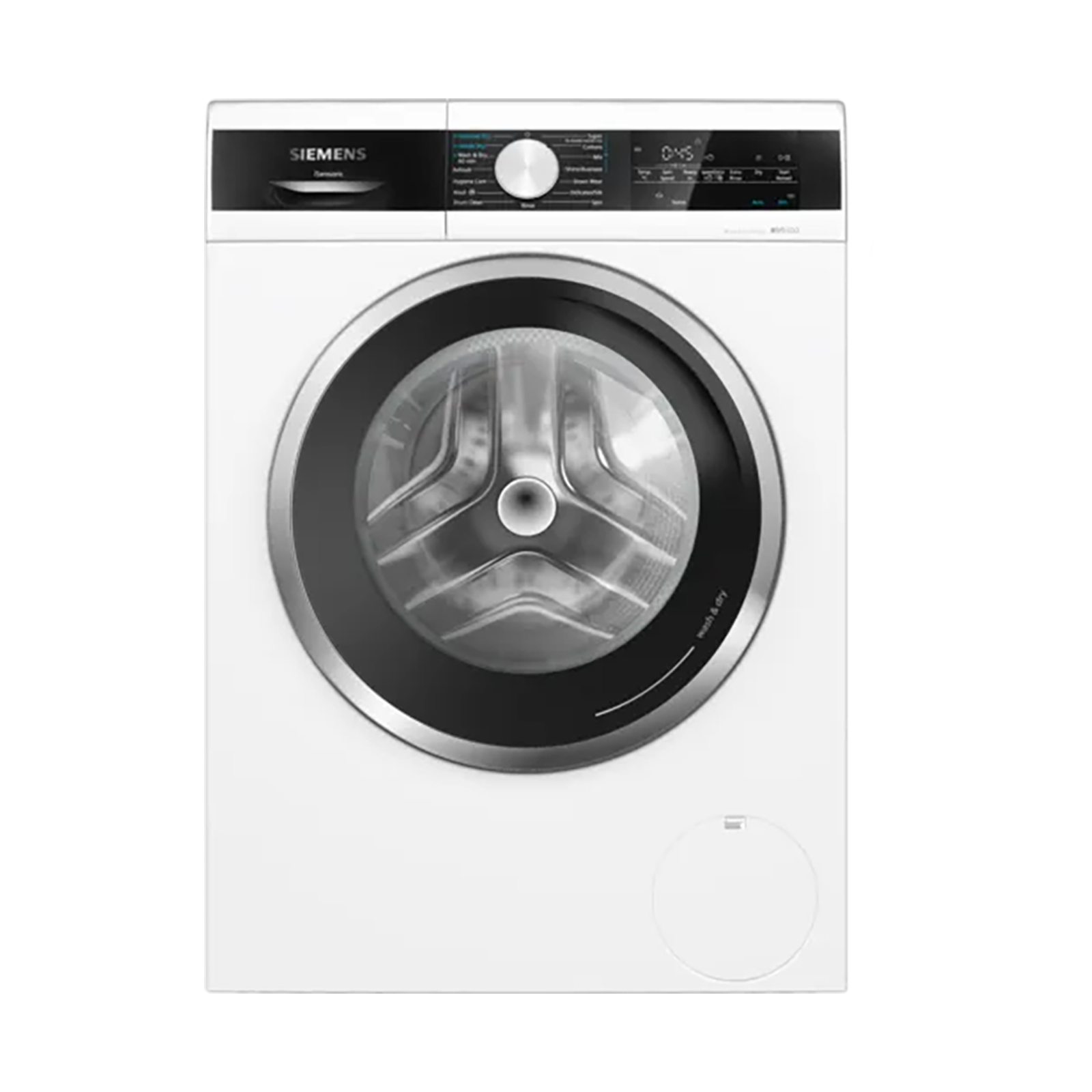 

SIEMENS 9/6 kg 5 Star Fully Automatic Front Load Washer Dryer (iQ500, WN44A100IN, In-Built Heater, White)