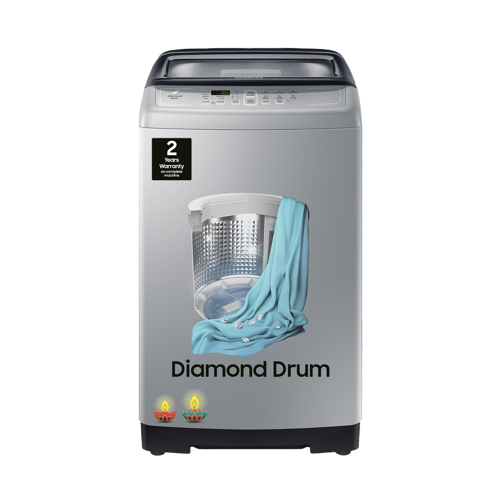 SAMSUNG 7 kg Inverter Fully Automatic Top Load Washing Machine (WA70A4002GS/TL, Diamond Drum, Imperial Silver)