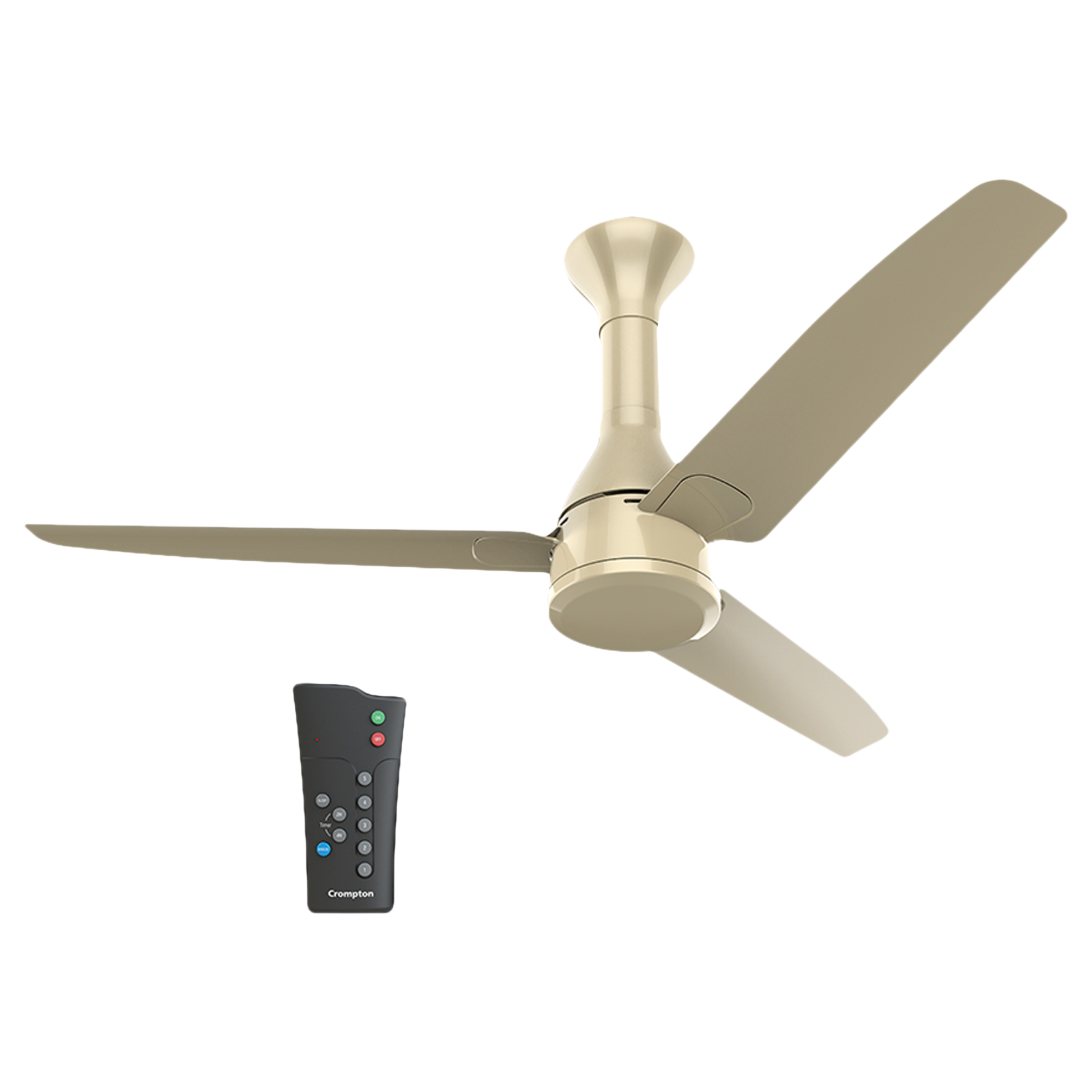 

Crompton Energion Roverr 120cm Sweep 3 Blade Ceiling Fan (ActivBLDC Technology, CFENROV48CPGLDAD5S, Champagne Gold)