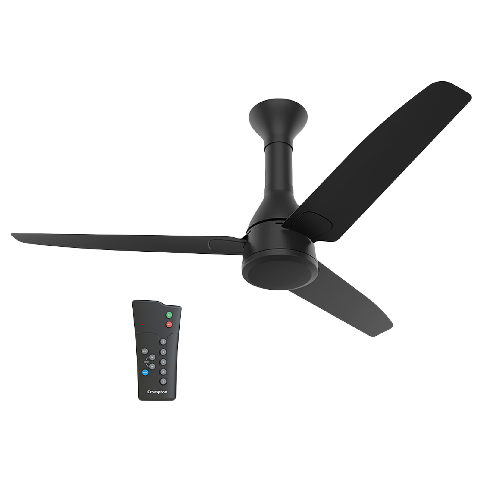 

Crompton Energion Roverr 120cm Sweep 3 Blade Ceiling Fan (ActivBLDC Technology, CFENROV48MTBLKAD5S, Matte Black)