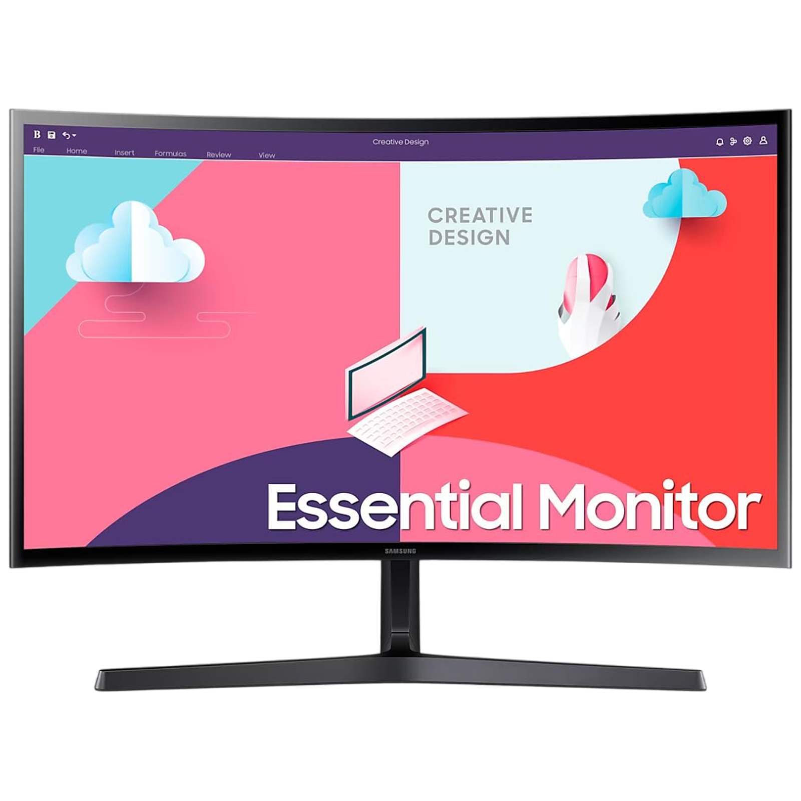 SAMSUNG LS24C366EAWXXL 59.8 cm (24 inch) Full HD VA Panel LED Curved Monitor with Flicker Free Technology