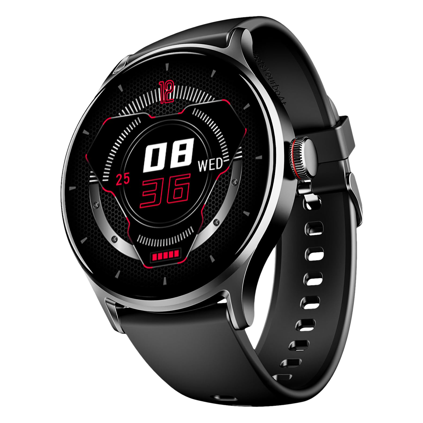 boAt Lunar Vista Smartwatch with Bluetooth Calling (38.60mm HD Display, IP67 Splash Resistant, Active Black Strap)