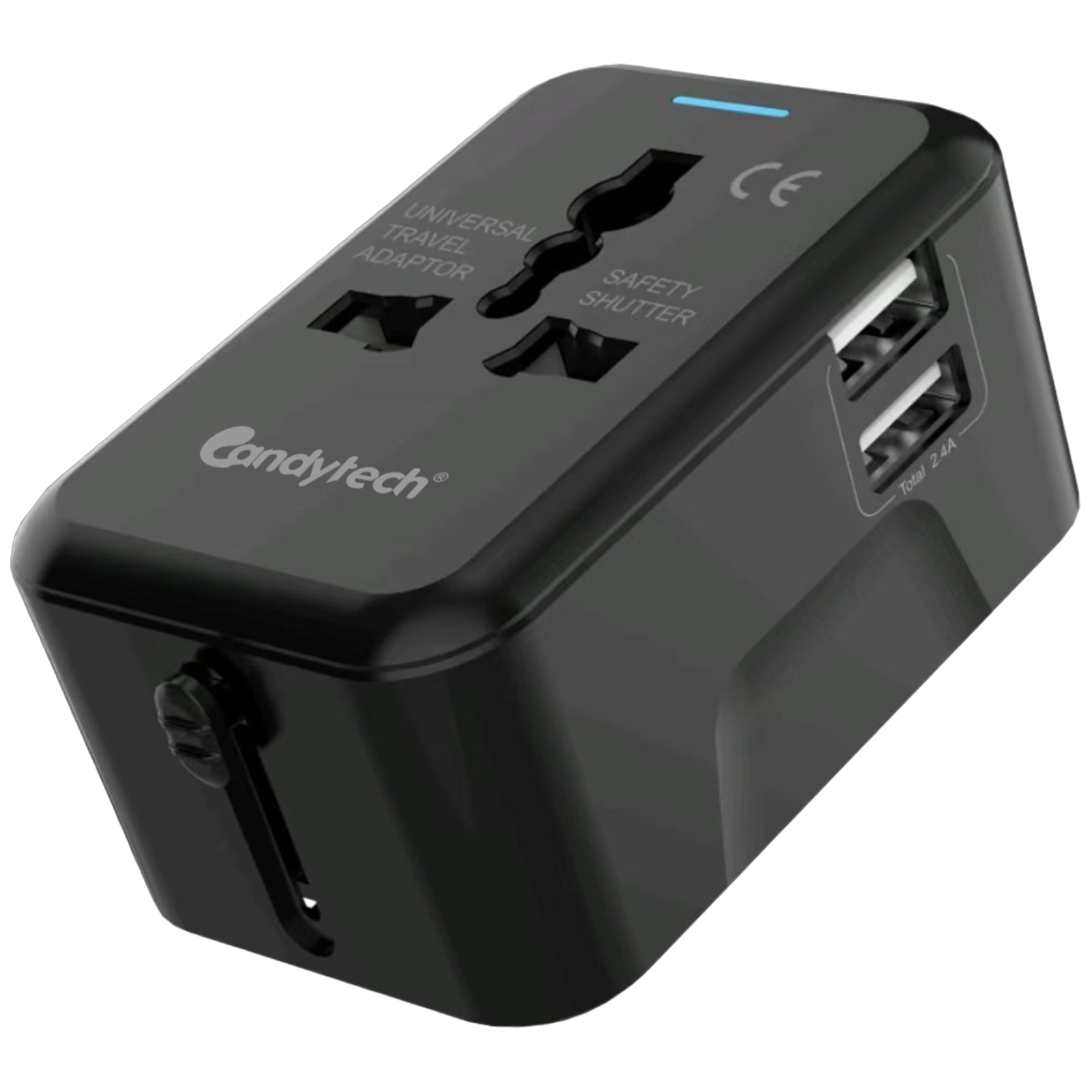 

Candytech Travel Adapter (With Dual USB Port, CT-C10, Black)