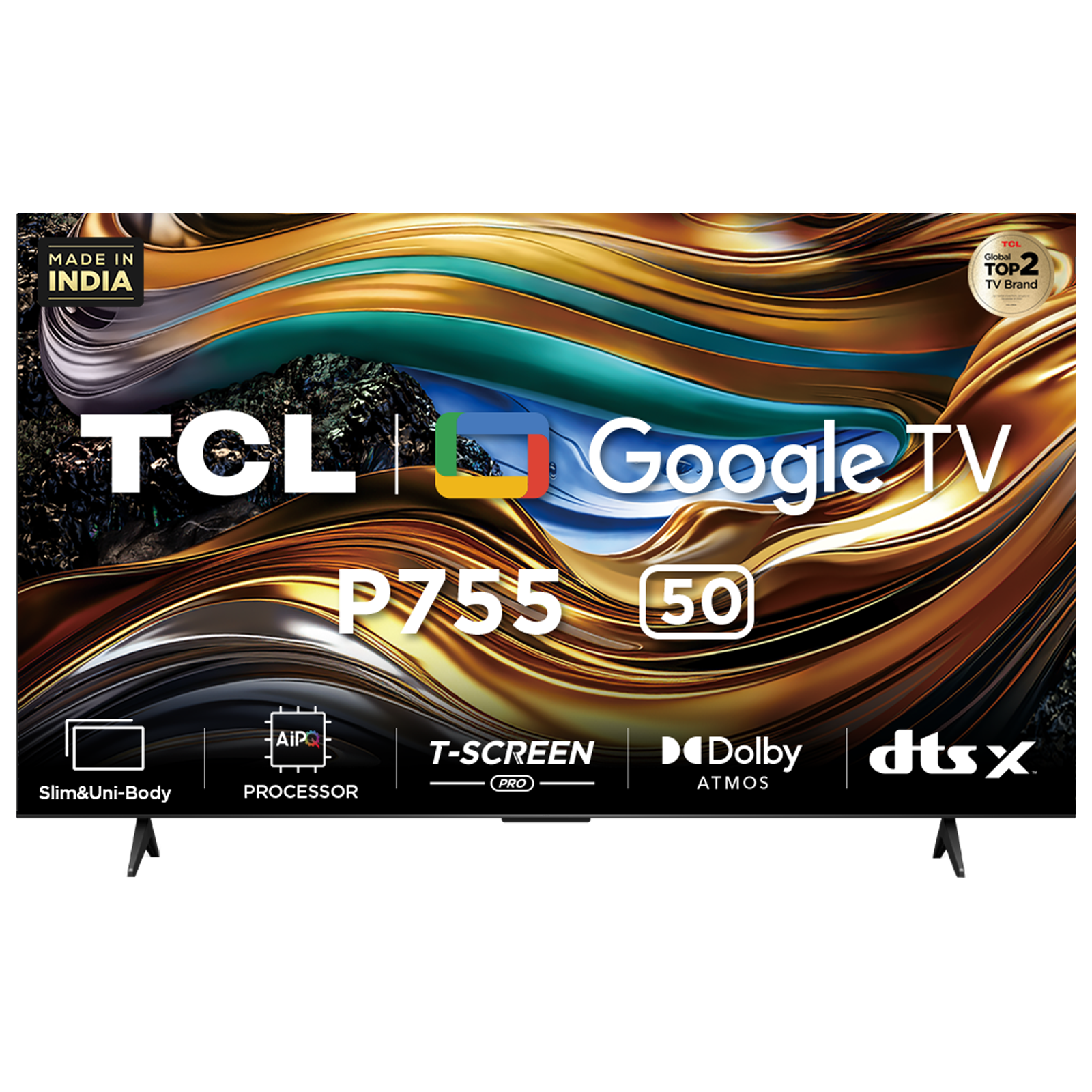 

TCL P755 127 cm (50 inch) 4K Ultra HD LED Google TV with Dolby Vision and Dolby Atmos (2024 model), Black