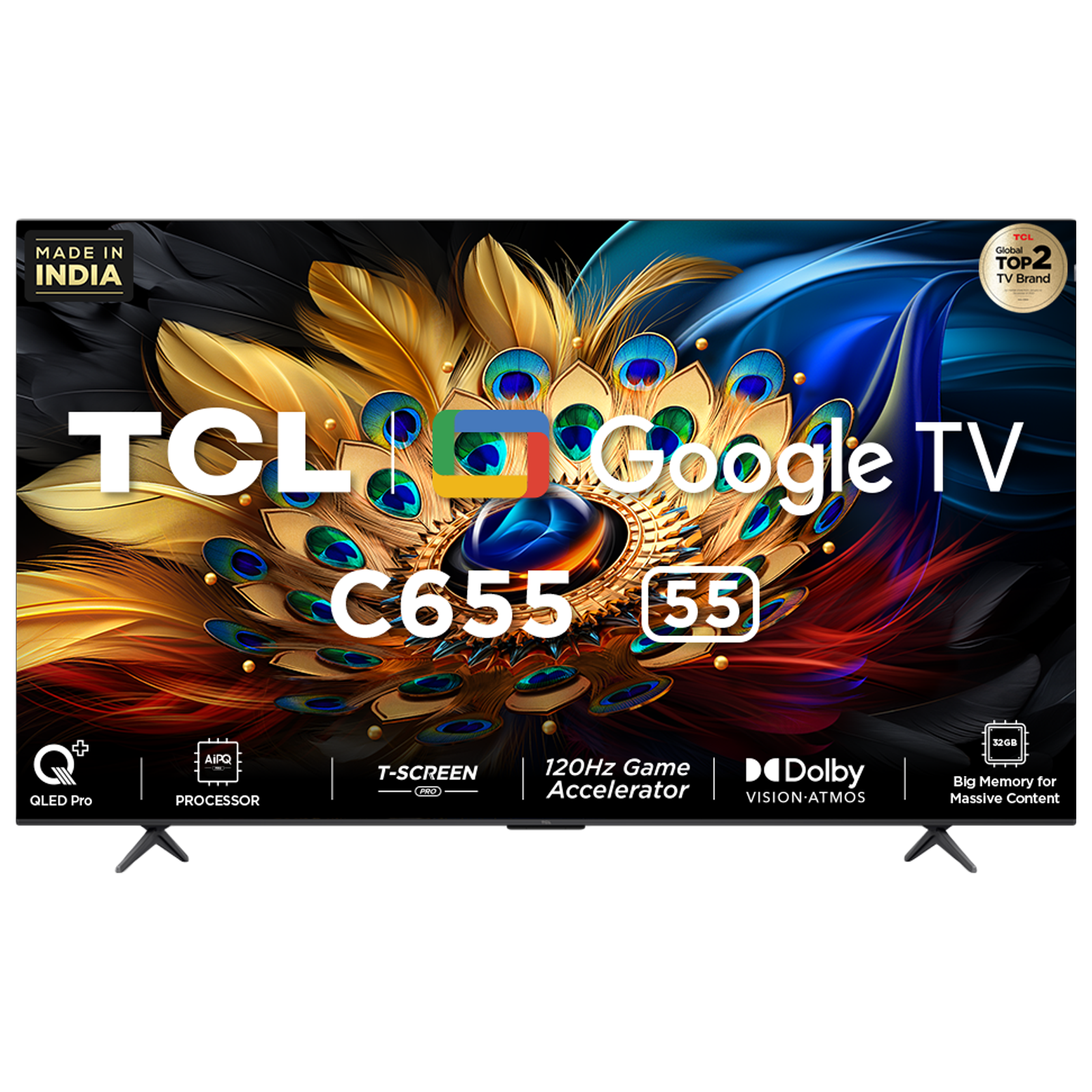 

TCL C Series 140 cm (55 inch) QLED 4K Ultra HD Google TV with Dolby Vision (2024 model), Black