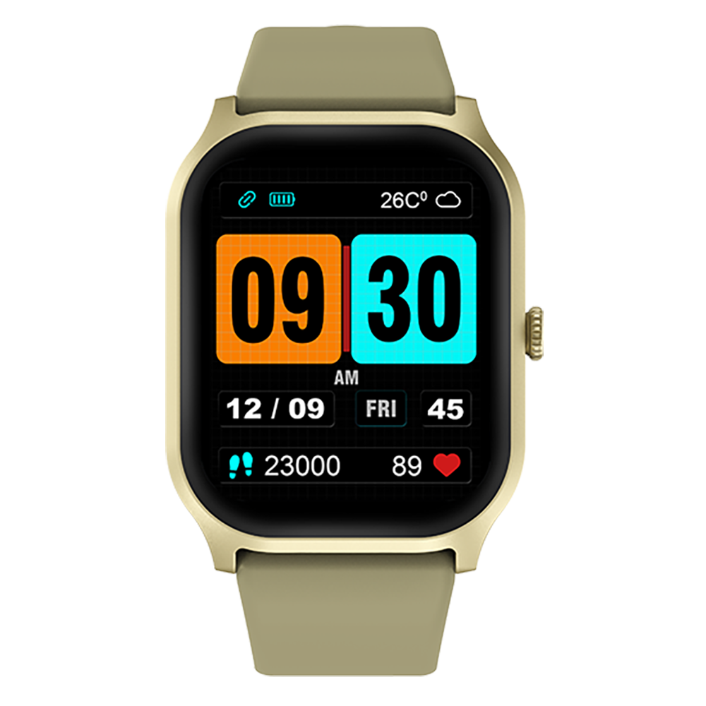 FIRE-BOLTT Hunter Smartwatch with Bluetooth Calling (51.05mm TFT Display, IP67 Water Resistant, Champagne Gold Strap)