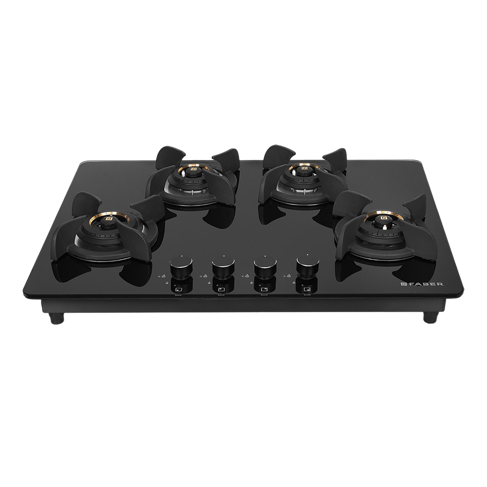 

Faber Ultima HT724 CRS BR CI AI Toughened Glass Top 4 Burner Automatic Electric Hob (Premium Quality Knob, Black)