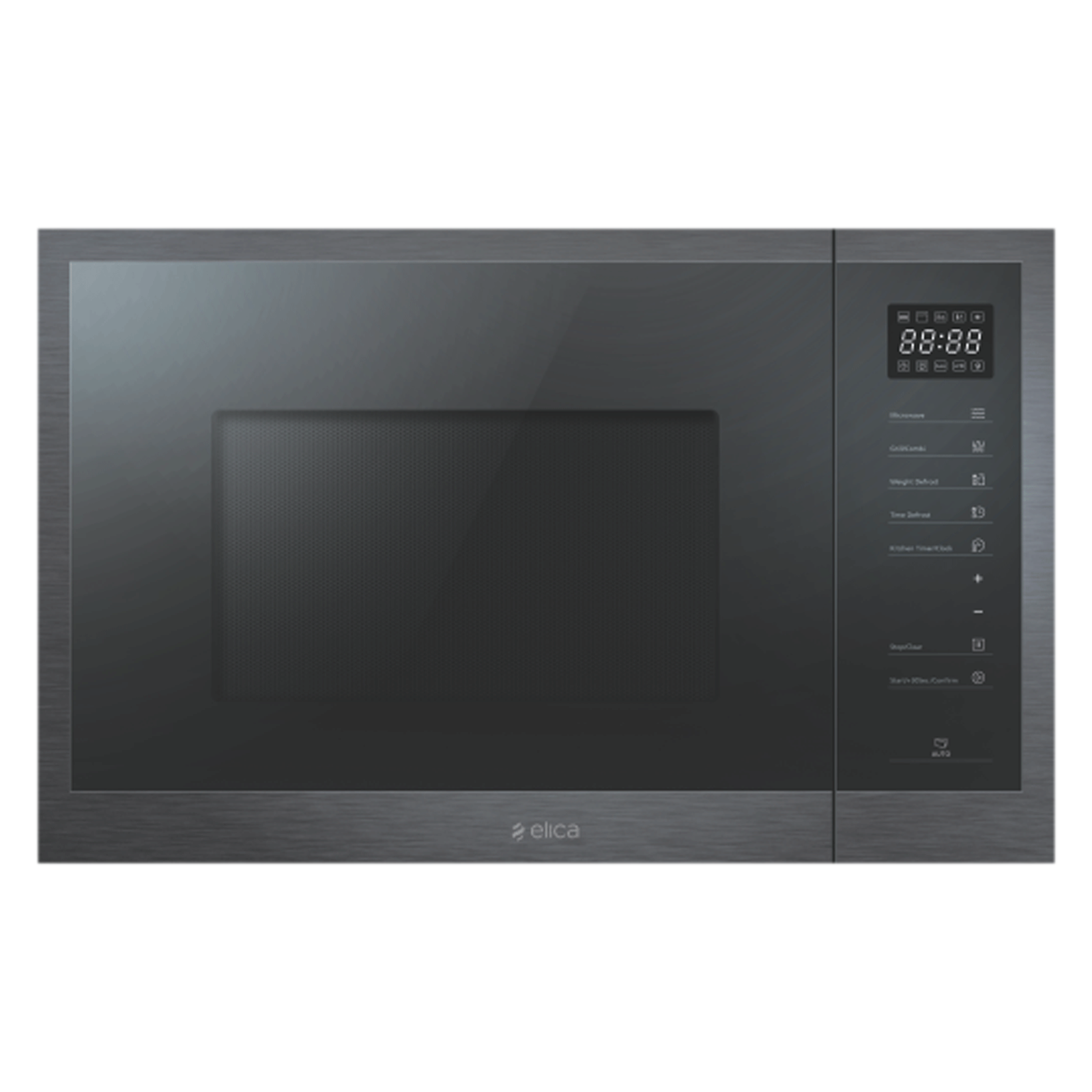 

elica EPBI MWO G25 NERO INOX 25L Built-in Microwave Oven with 8 Autocook Menus (Black)