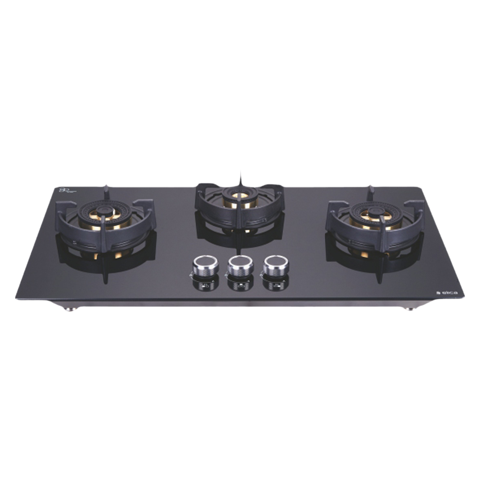 

Elica FLEXI DFS FB 3B 75 DX Glass Top 3 Burner Automatic Hob (Round Enamelled Grid, Black)