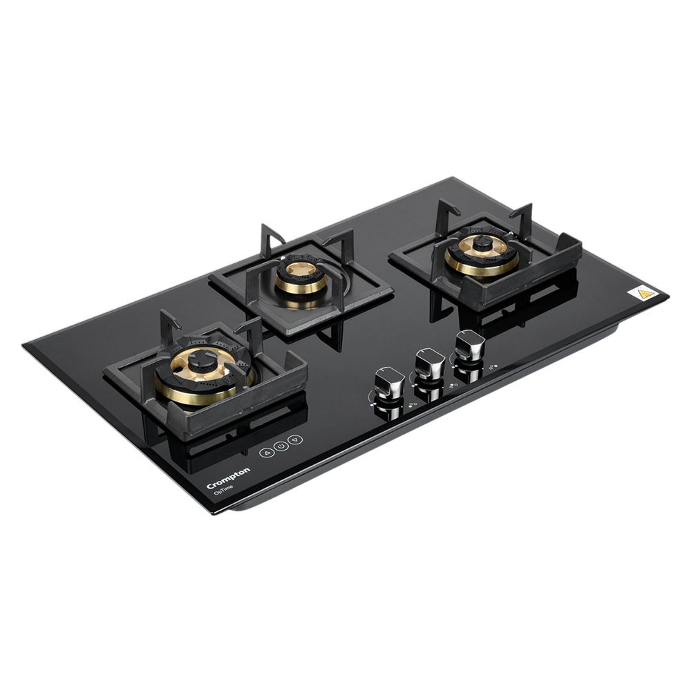 

Crompton Optime Toughened Glass Top 3 Burner Automatic Hob (3D Flame Technology, Midnight Black)