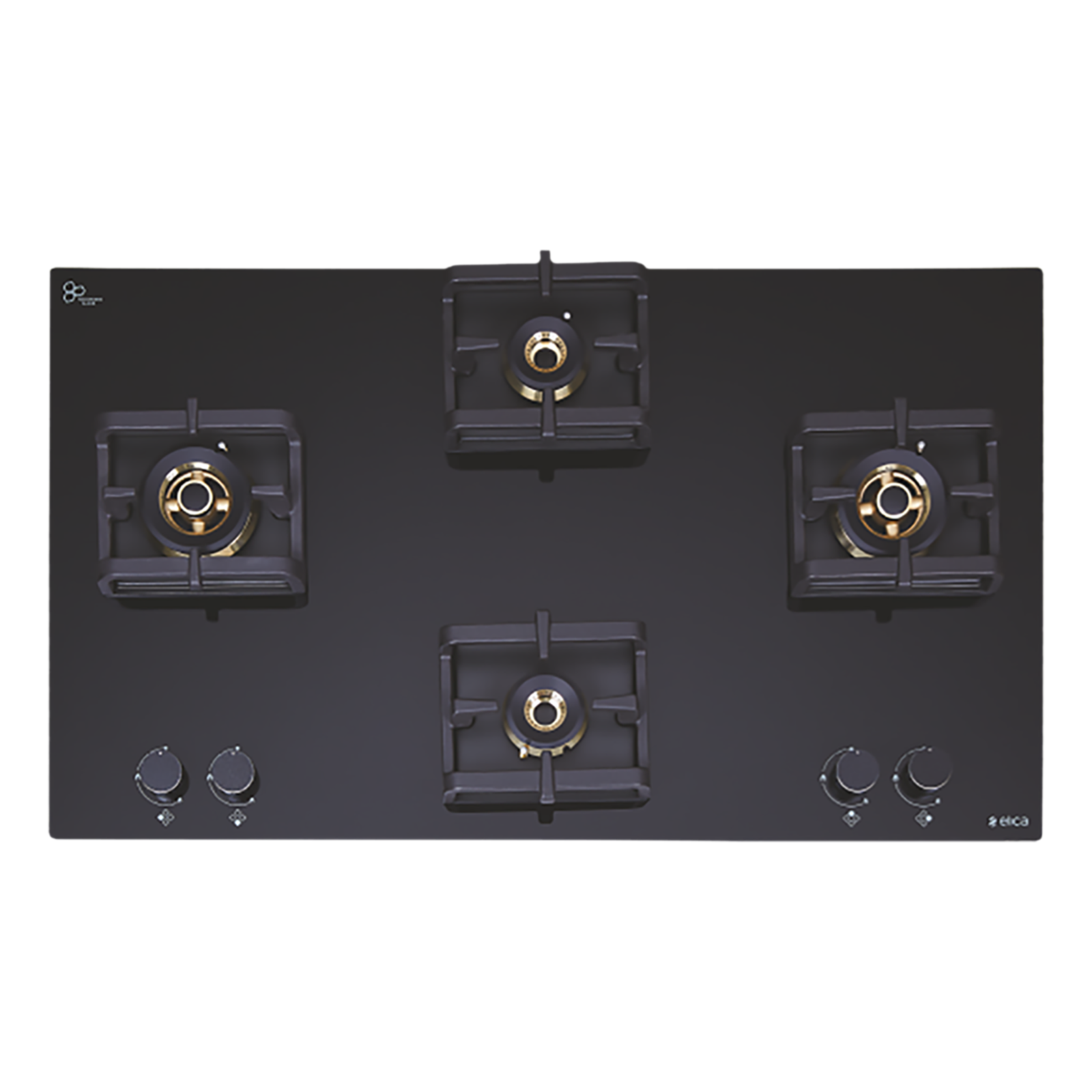 

Elica Flexi Pro FB 4B 91 MT DX Glass Top 4 Burner Automatic Electric Hob (Round Metallic Knob, Black)