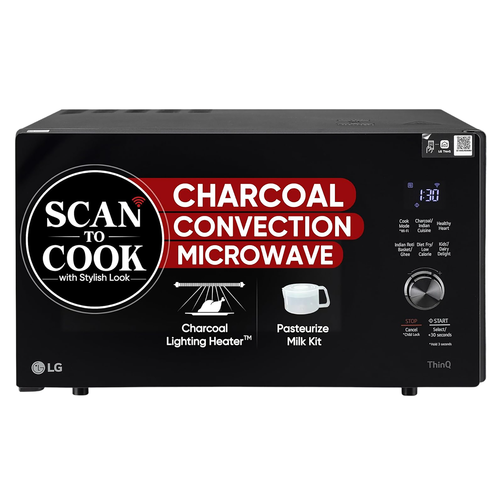 

LG 28L Charcoal Convection Microwave Oven with Scan to Cook, WIFI Support (Black)