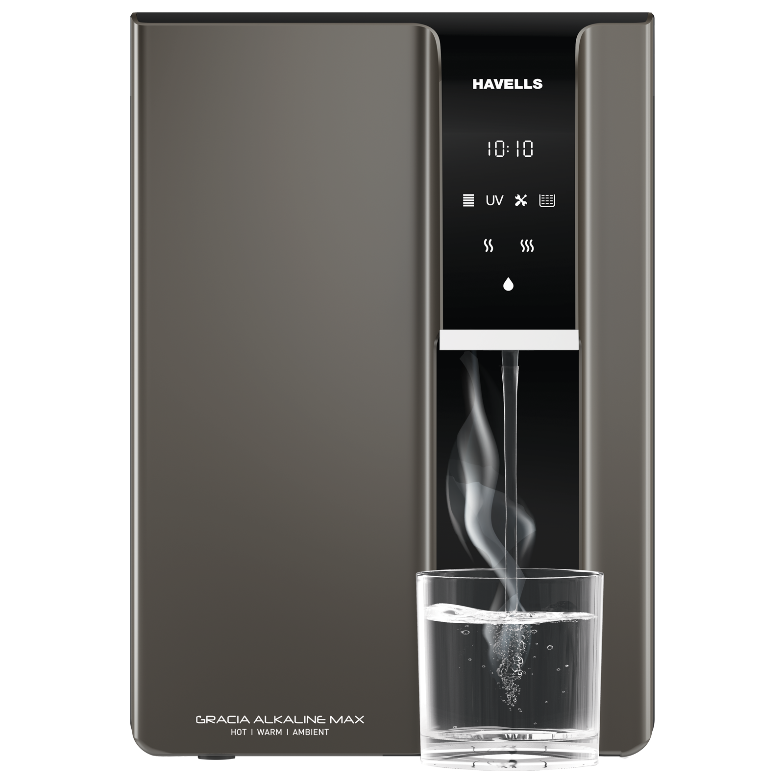 

HAVELLS Gracia Alkaline Max 7.5L RO + UV Hot & Cold Water Purifier with Sediment Filter (Dark Grey)