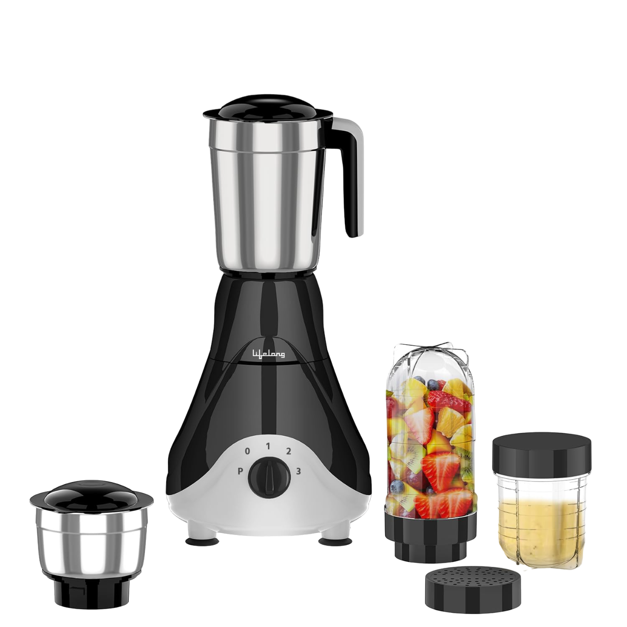 

Lifelong LLMG39 500 Watt 4 Jars Mixer Grinder (Safety Lock, Black)