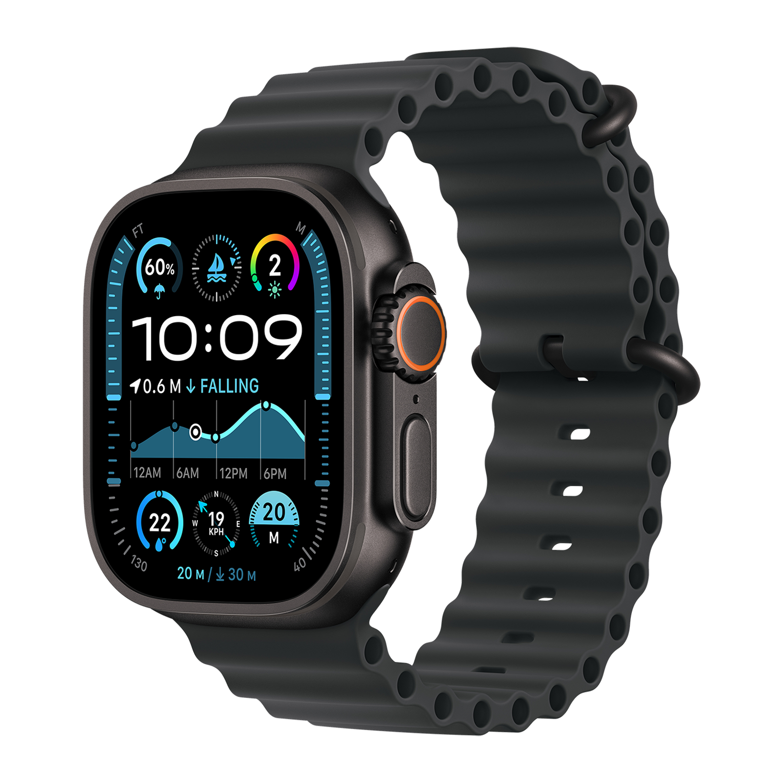 Apple Watch Ultra 2 GPS+Cellular with Ocean Band (49mm Retina LTPO2 OLED Display, Black Titanium Case)