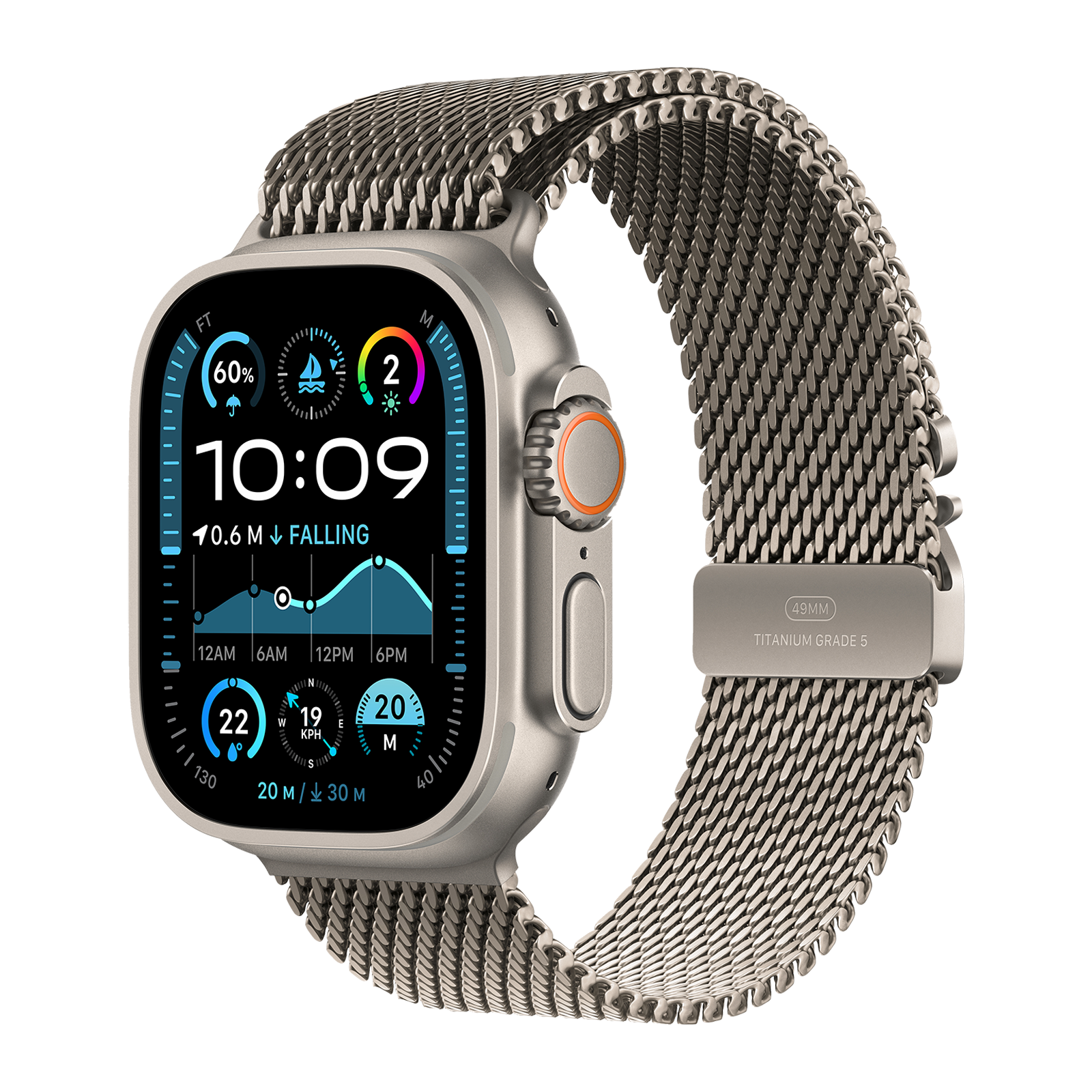 

Apple Watch Ultra 2 GPS+Cellular with Natural Titanium Milanese Loop - S (49mm Retina LTPO2 OLED Display, Natural Titanium Case), Naturaltitanium#a9a8a0