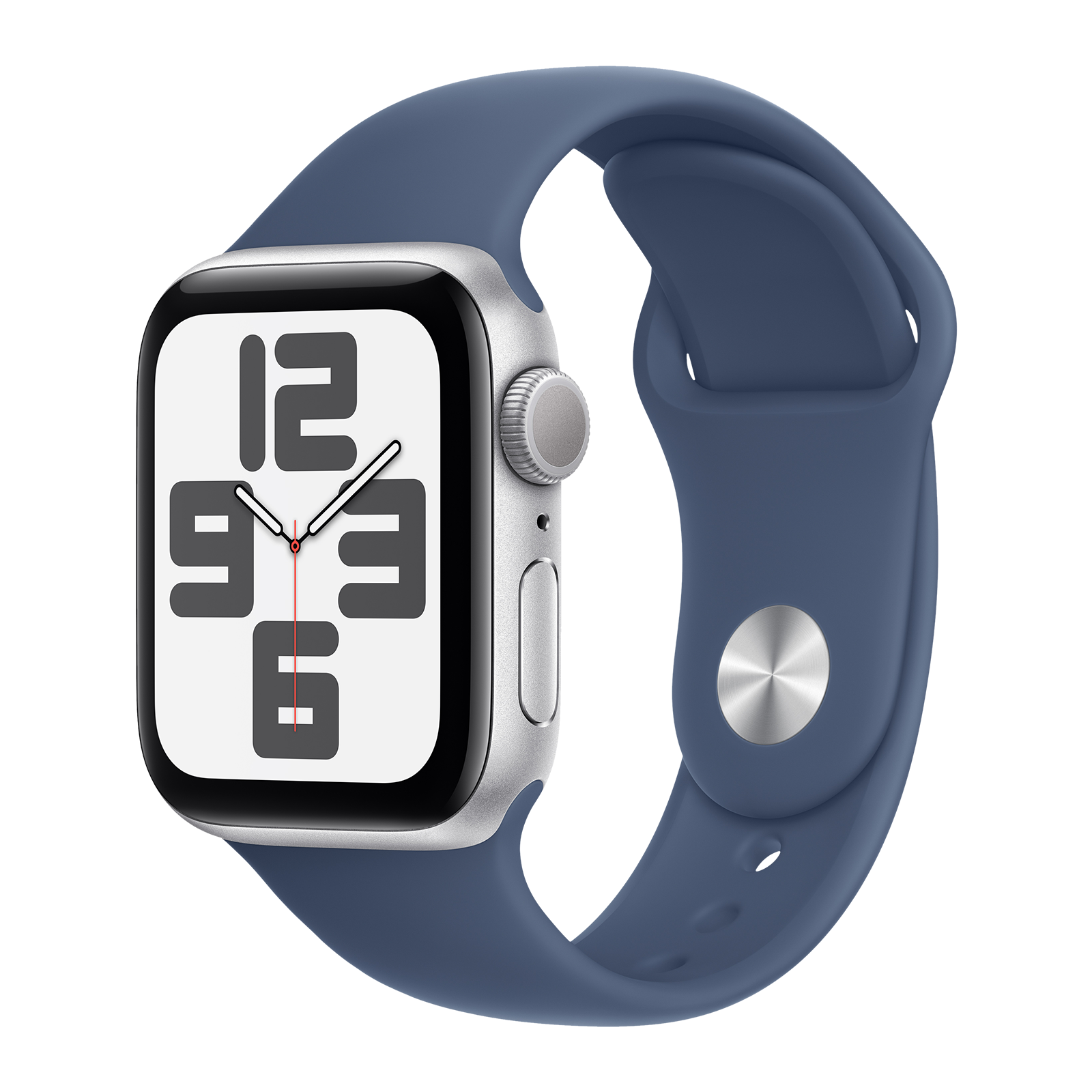 

Apple Watch SE GPS with Denim Sport Band - M/L (40mm Retina LTPO OLED Display, Silver Aluminium Case)