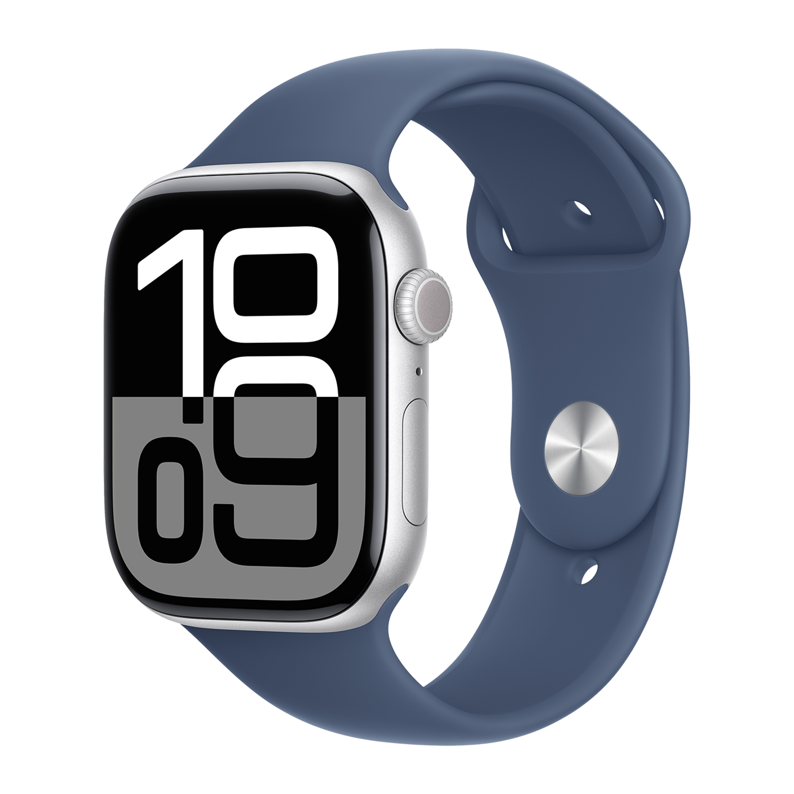 Apple Watch Series 10 GPS with Sport Band – M/L (46mm Retina LTPO3 OLED Display, Silver Aluminium Case)