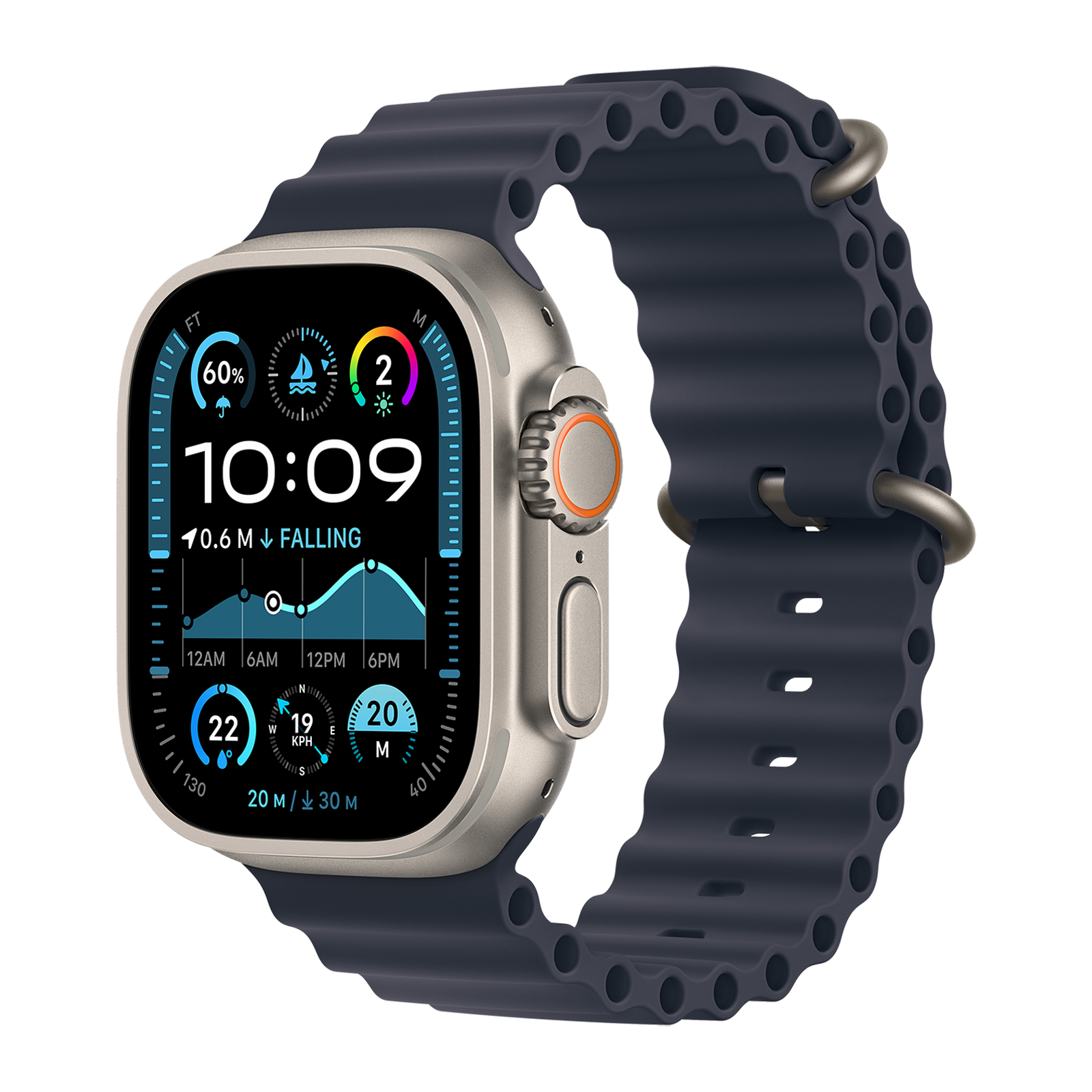 Apple Watch Ultra 2 GPS+Cellular with Ocean Band (49mm Retina LTPO2 OLED Display, Natural Titanium Case)