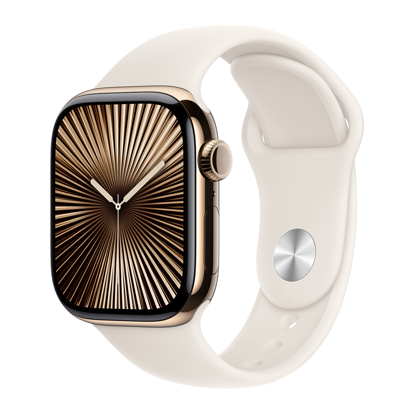 

Apple Watch Series 10 GPS+Cellular with Sport Band - M/L (42mm Retina LTPO3 OLED Display, Gold Titanium Case)