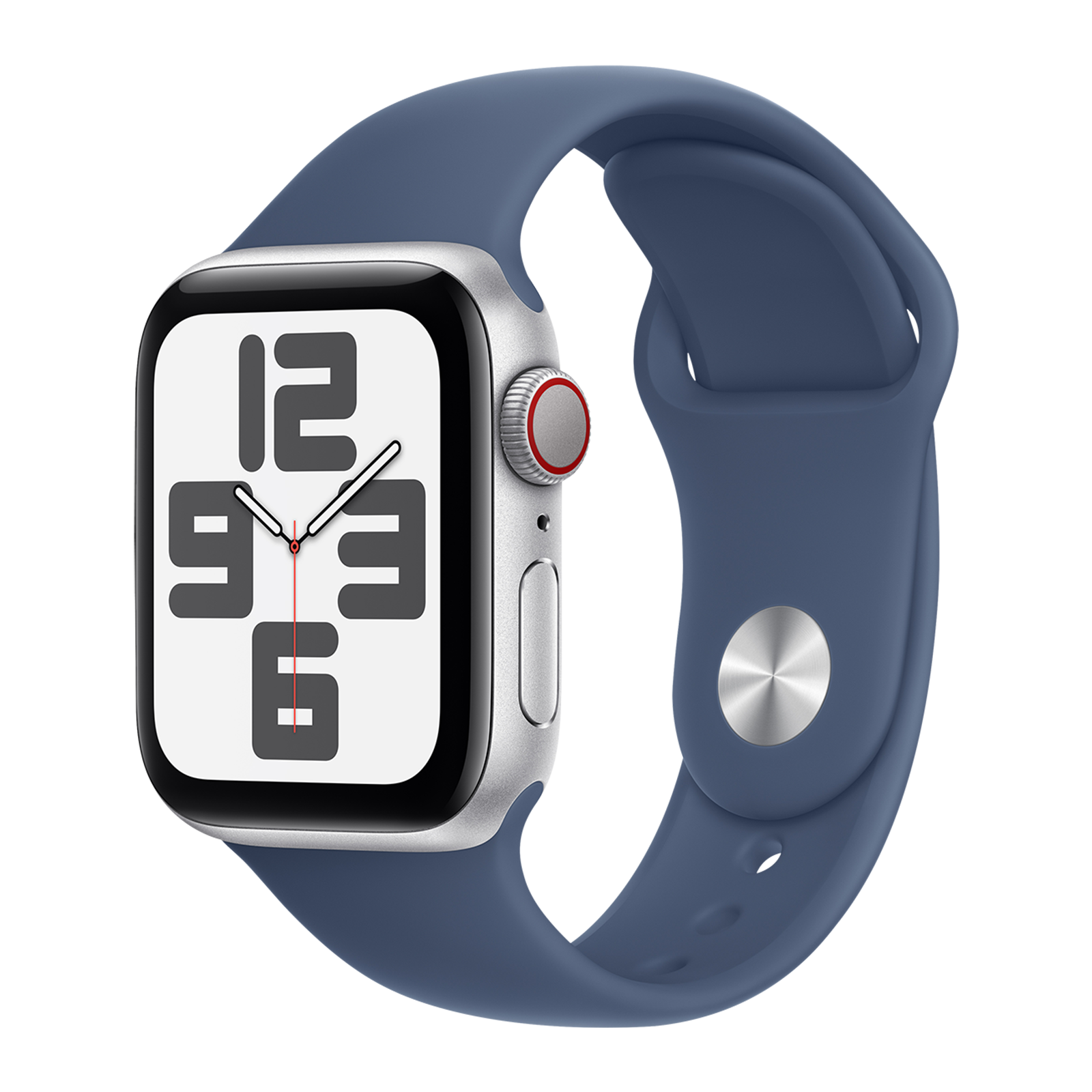 

Apple Watch SE GPS+Cellular with Denim Sport Band - M/L (40mm Retina LTPO OLED Display, Silver Aluminium Case)