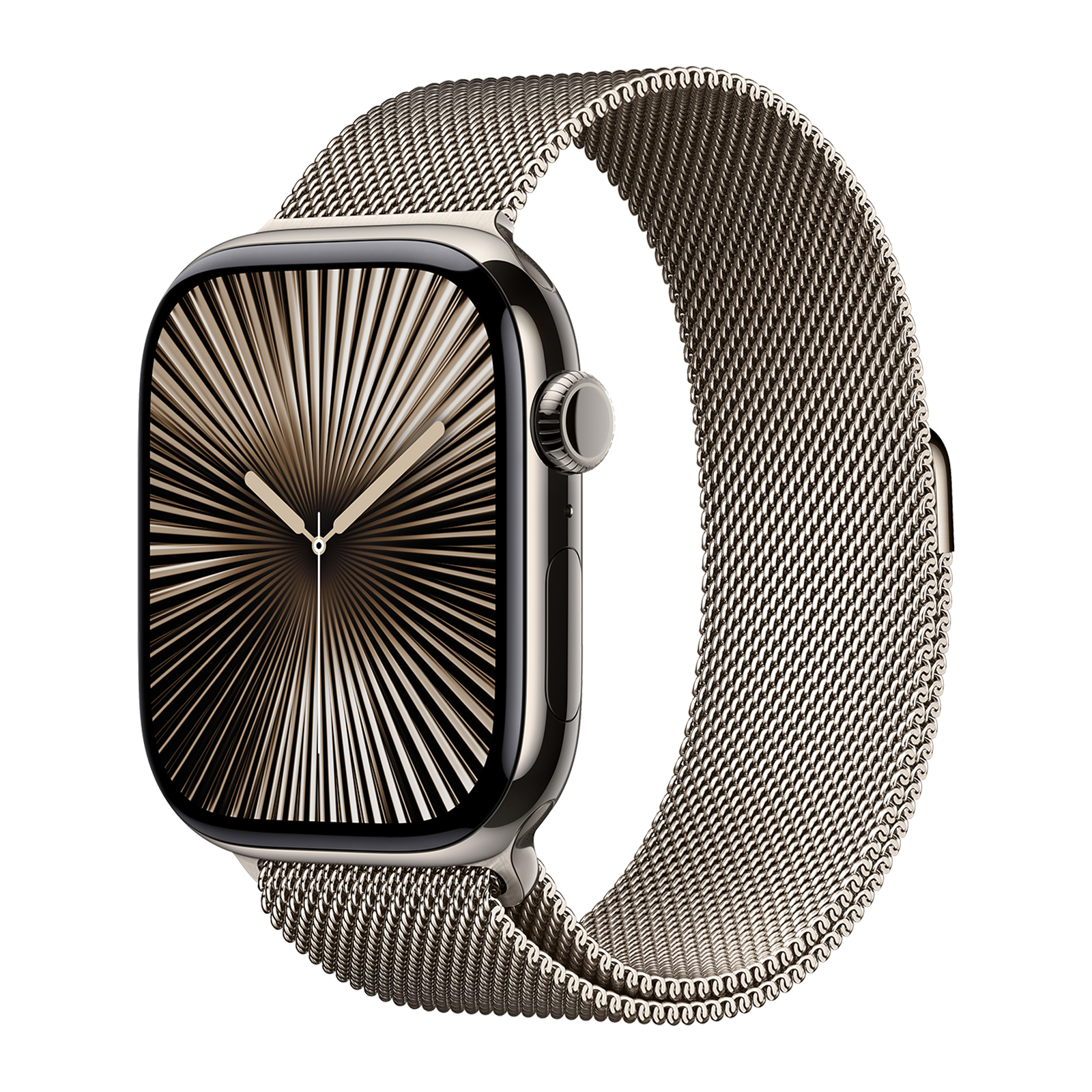 

Apple Watch Series 10 GPS+Cellular with Milanese Loop - S/M (46mm Retina LTPO3 OLED Display, Natural Titanium Case)