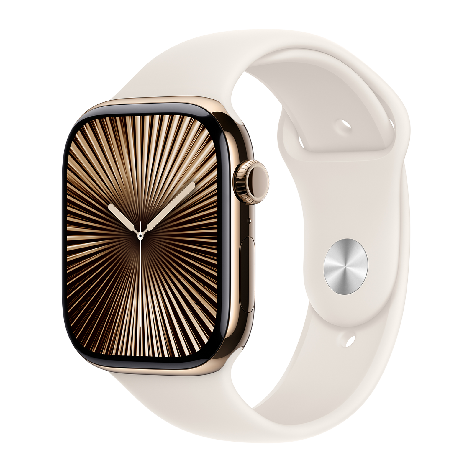 

Apple Watch Series 10 GPS+Cellular with Sport Band - M/L (46mm Retina LTPO3 OLED Display, Gold Titanium Case)