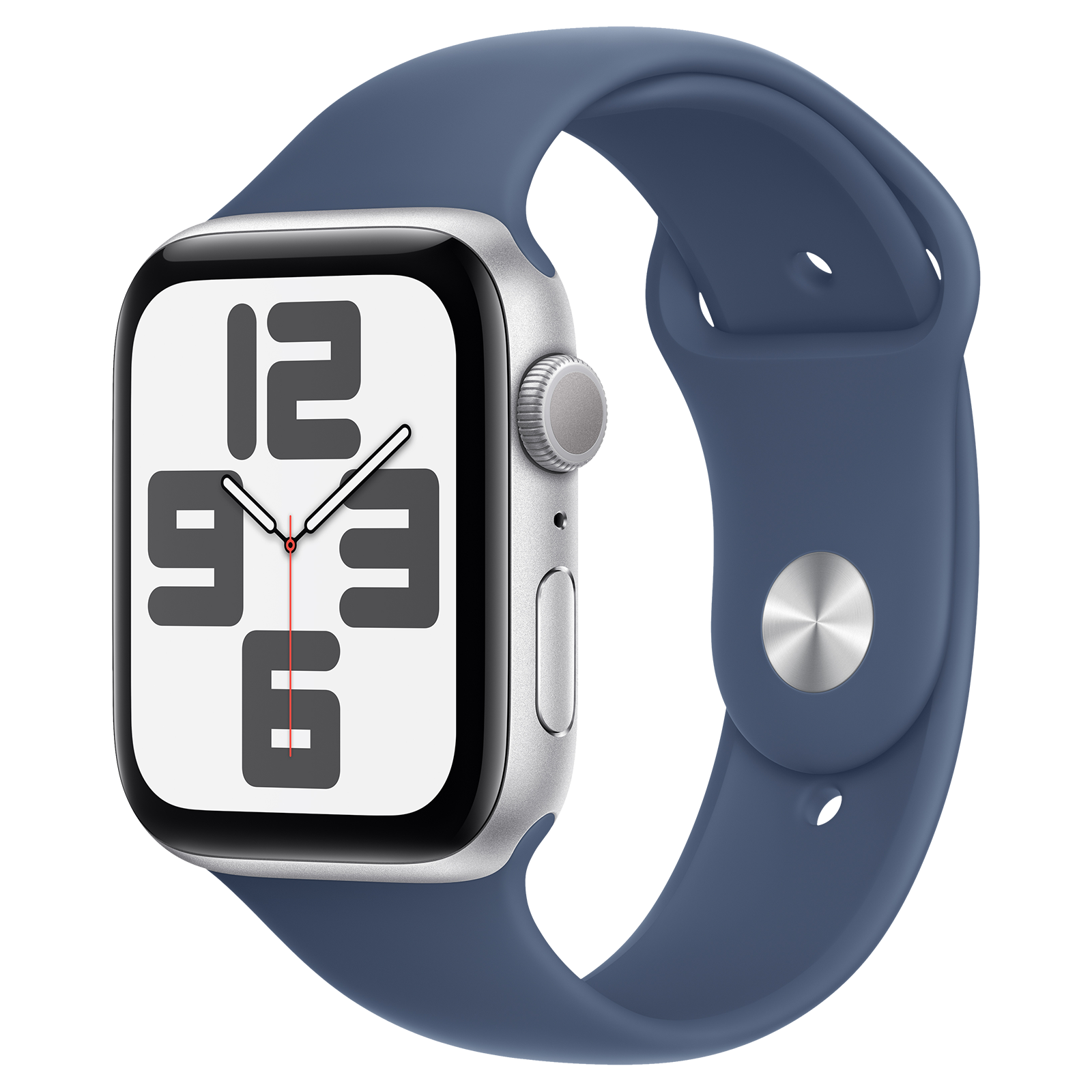 

Apple Watch SE GPS with Denim Sport Band - S/M (44mm Retina LTPO OLED Display, Silver Aluminium Case)