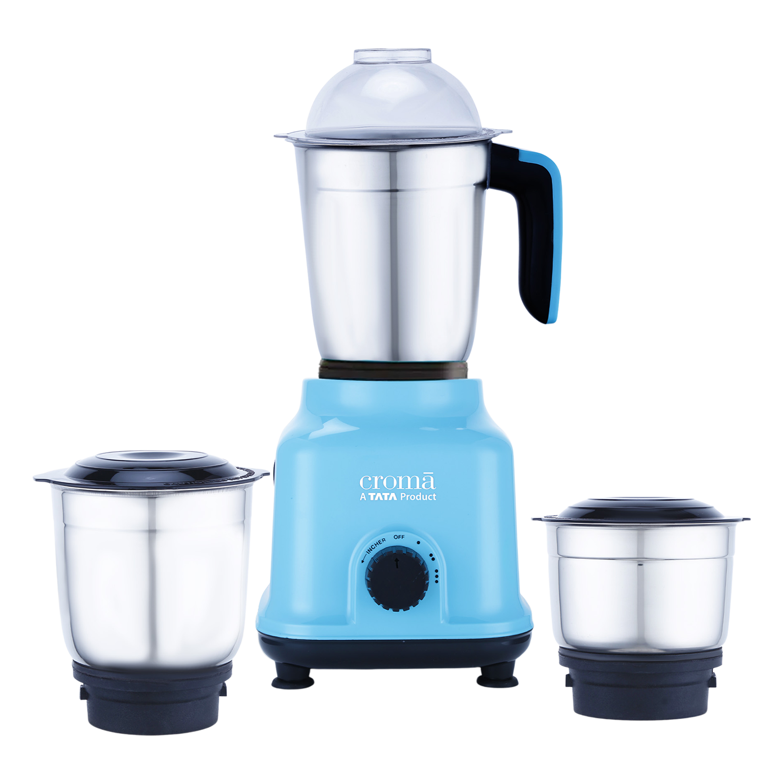 Croma 500 Watt 3 Jars Mixer Grinder (19000 RPM, Shock Proof Body, Blue)