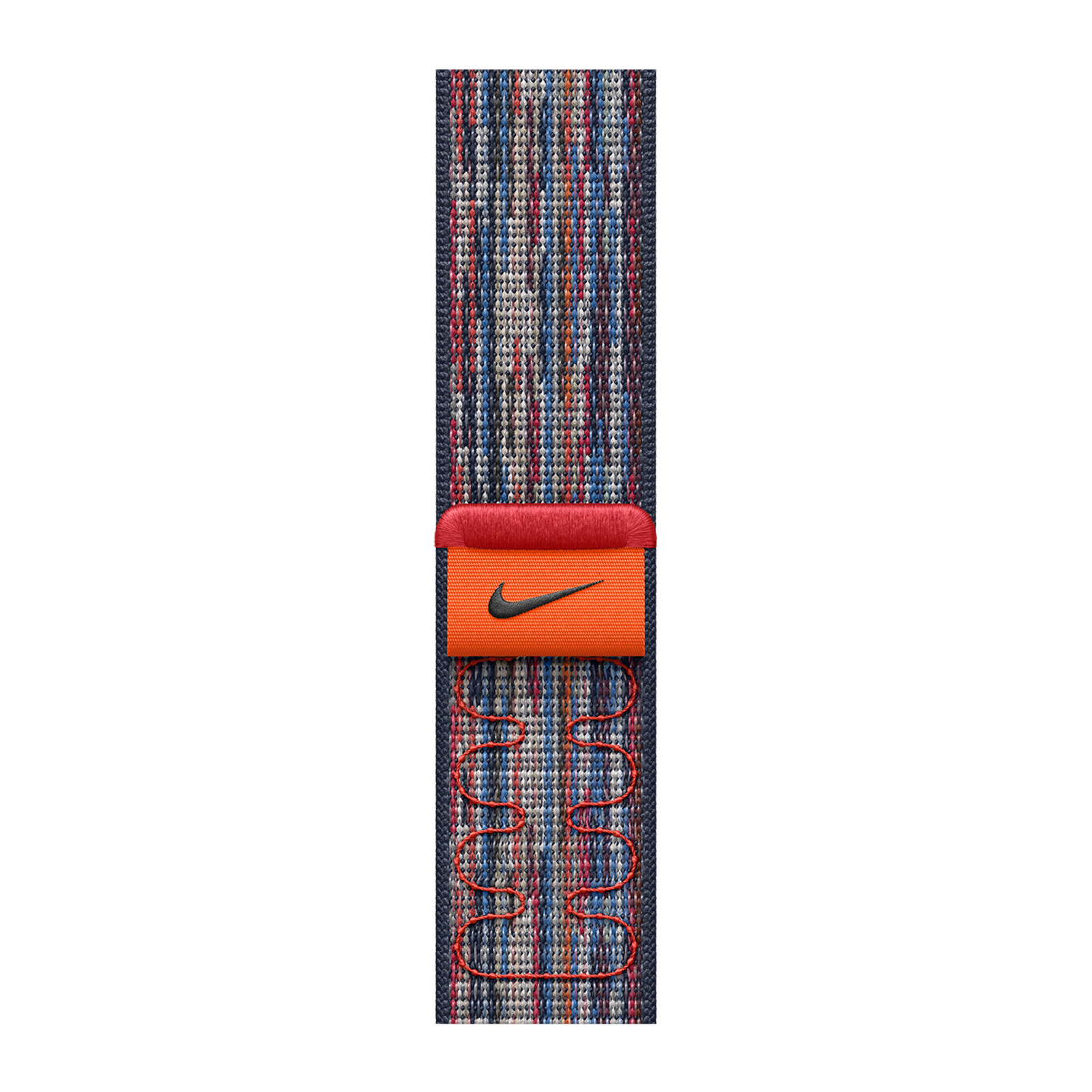

Apple Nike Woven Nylon Sport Loop for Apple (44mm / 45mm / 46mm / 49mm) (Hook-and-Loop Fastener, Blue & Red)