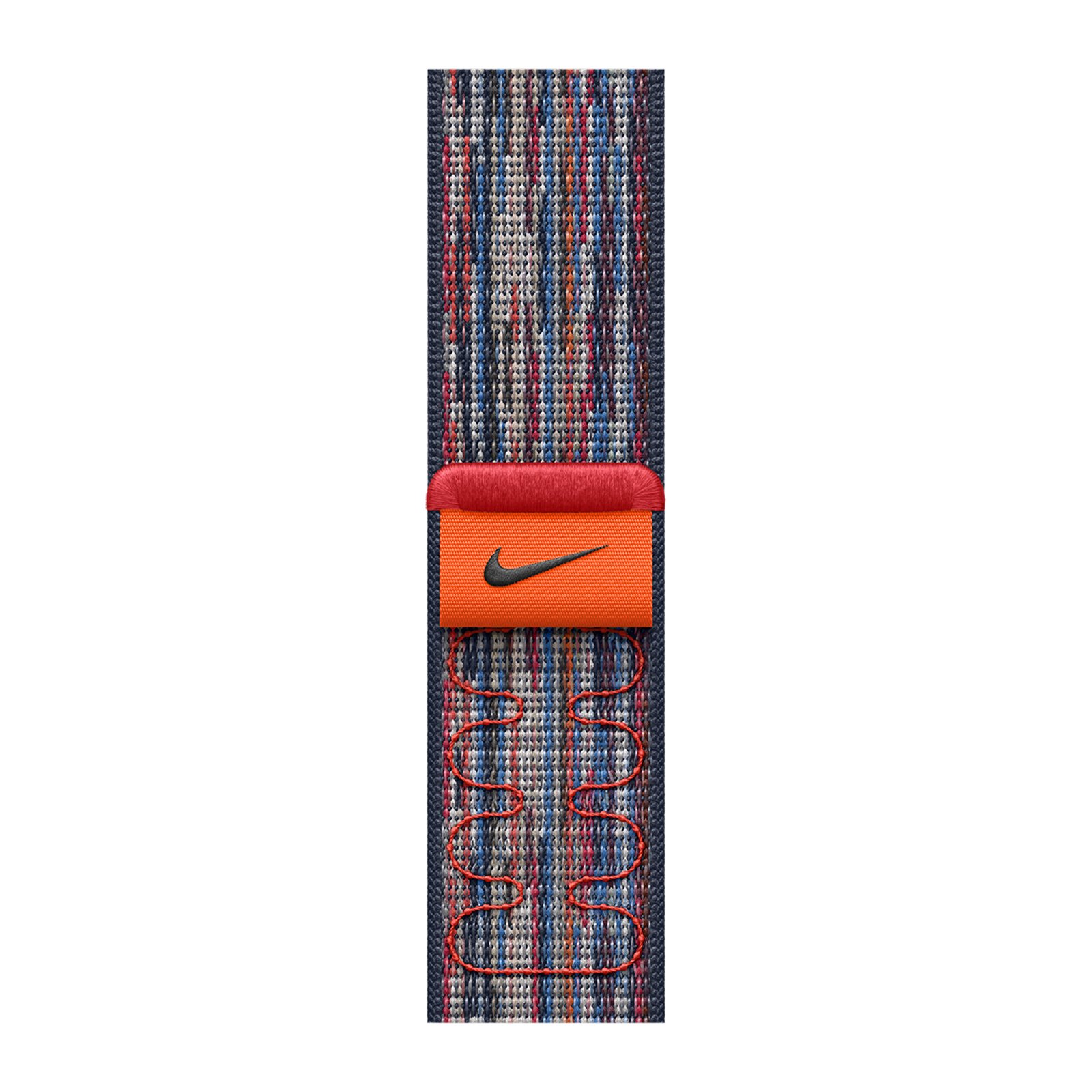 

Apple Nike Woven Nylon Sport Loop for Apple (38mm / 40mm / 41mm / 42mm) (Hook-and-Loop Fastener, Blue & Red)