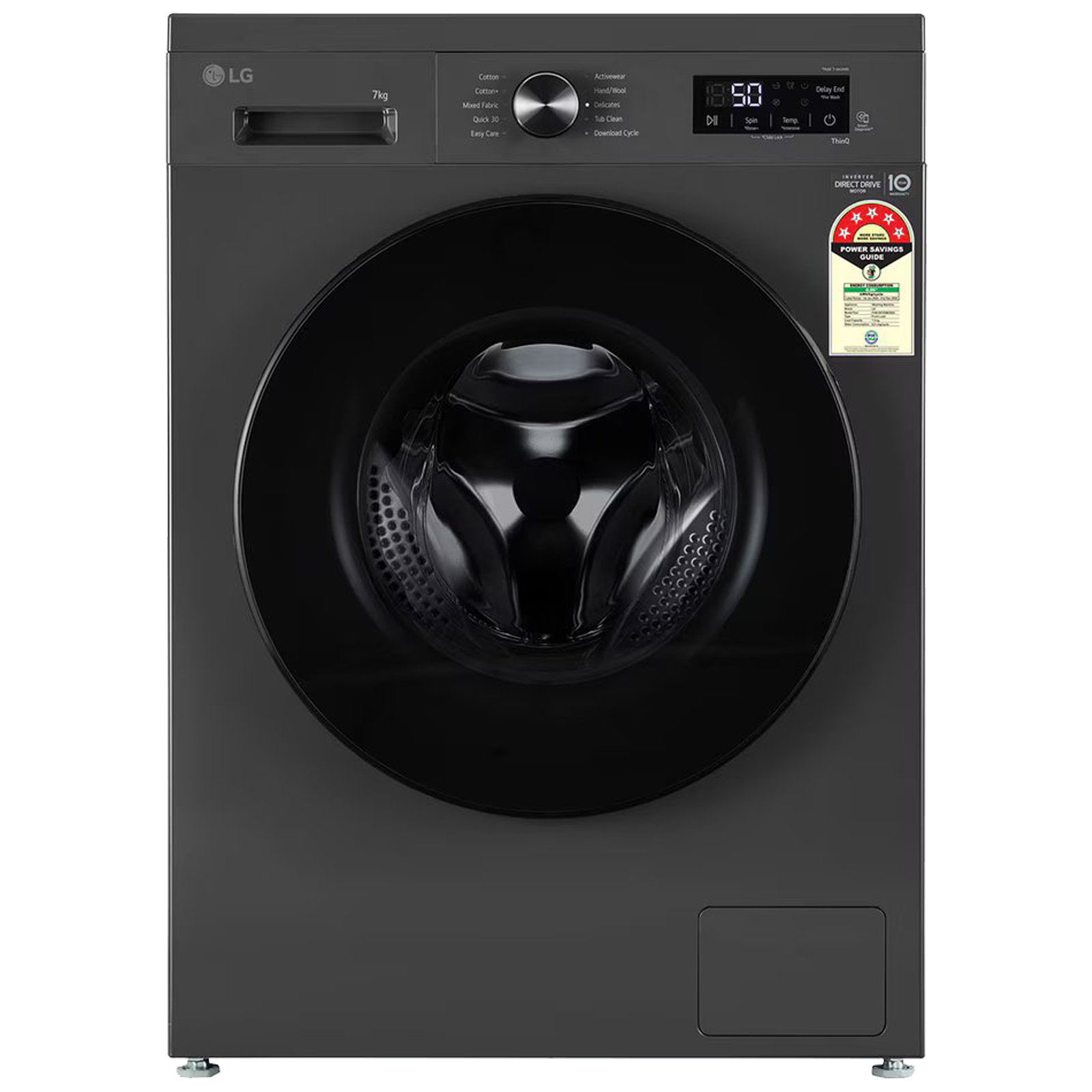 LG 7 kg 5 Star Wi-Fi Inverter Fully Automatic Front Load Washing Machine (FHB1207Z4M, Auto Restart, Middle Black)