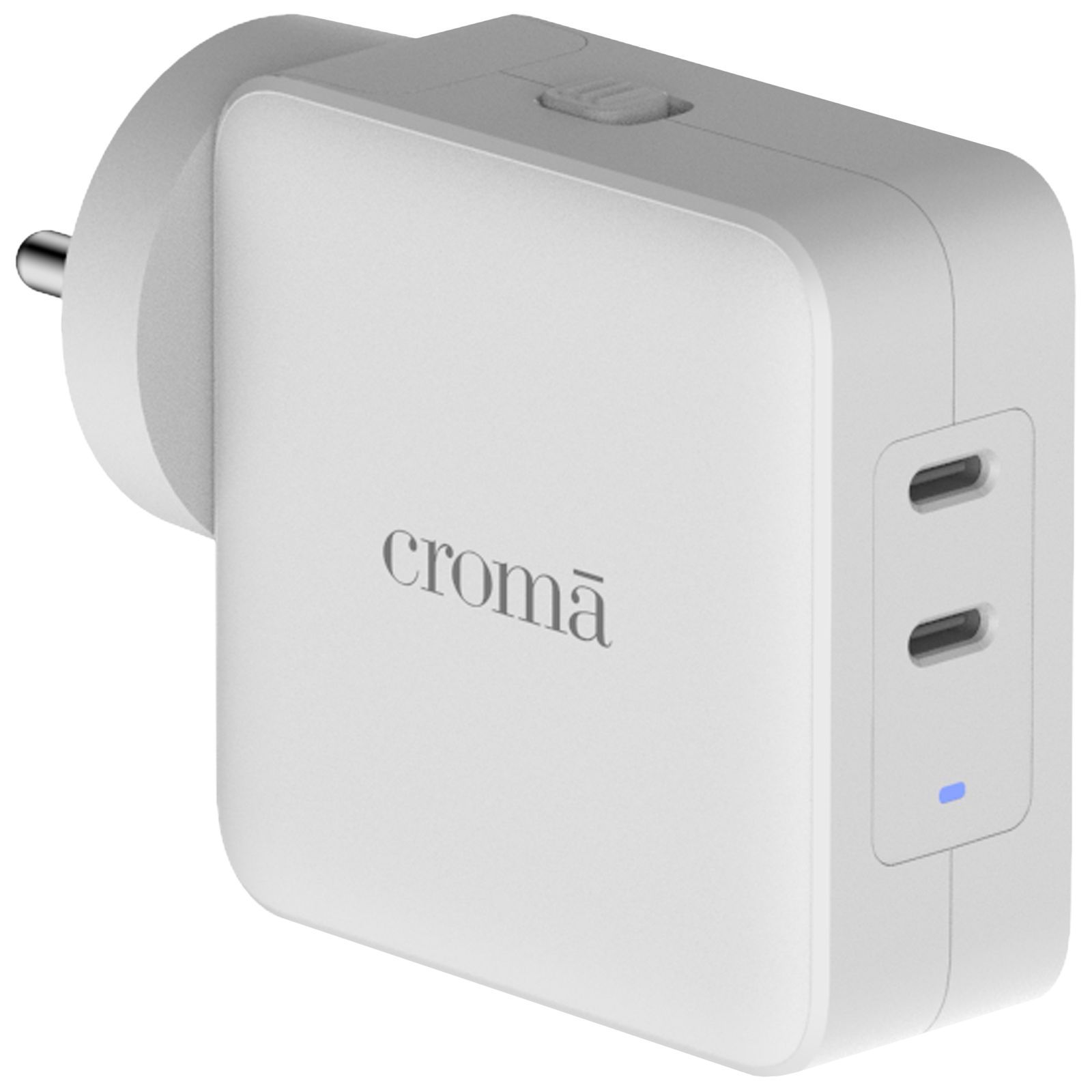 Croma CRST65WUTA028701 65W Type C 2-Port Fast Charger (Adapter Only, Advance GaN Technology, White)