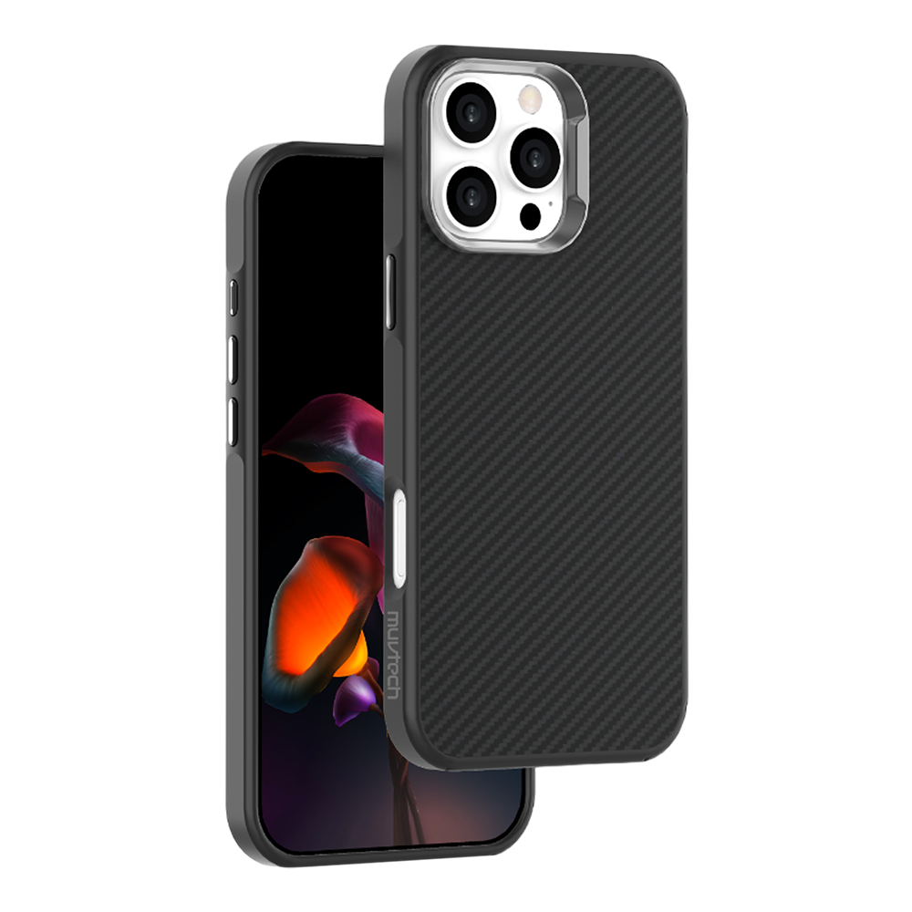 Muvtech CABO SNAP TPU & Polycarbonate Back Cover for Apple iPhone 16 Pro Max (Wireless Charging Compatible, Black)