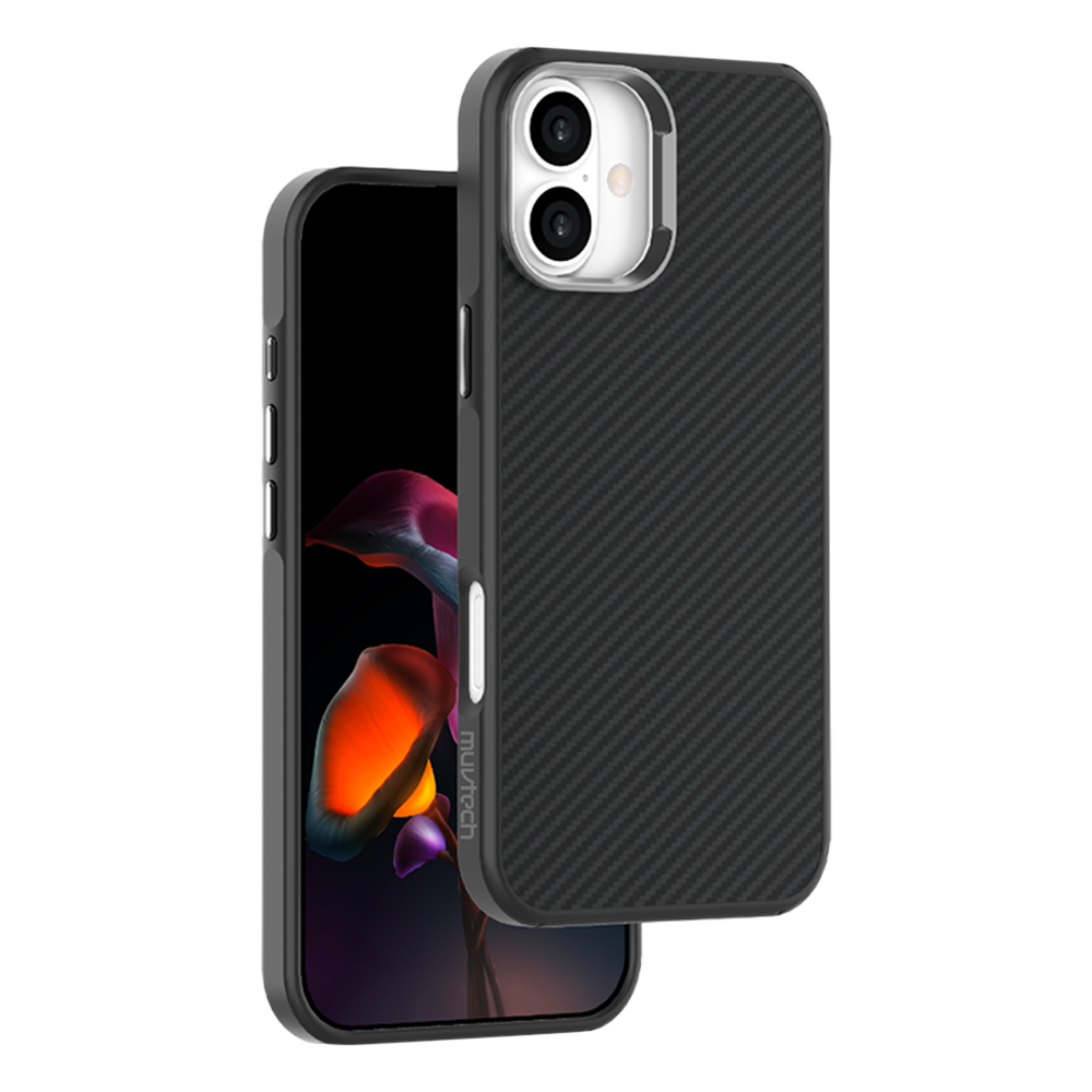 

Muvtech CABO SNAP TPU & Polycarbonate Back Cover for Apple iPhone 16 Plus (Wireless Charging Compatible​, Black)