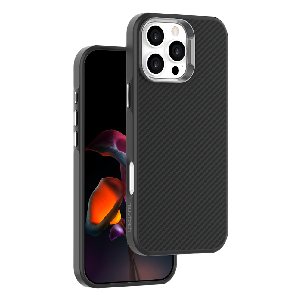 Muvtech CABO SNAP TPU & Polycarbonate Back Cover for Apple iPhone 16 Pro (Wireless Charging Compatible?, Black)