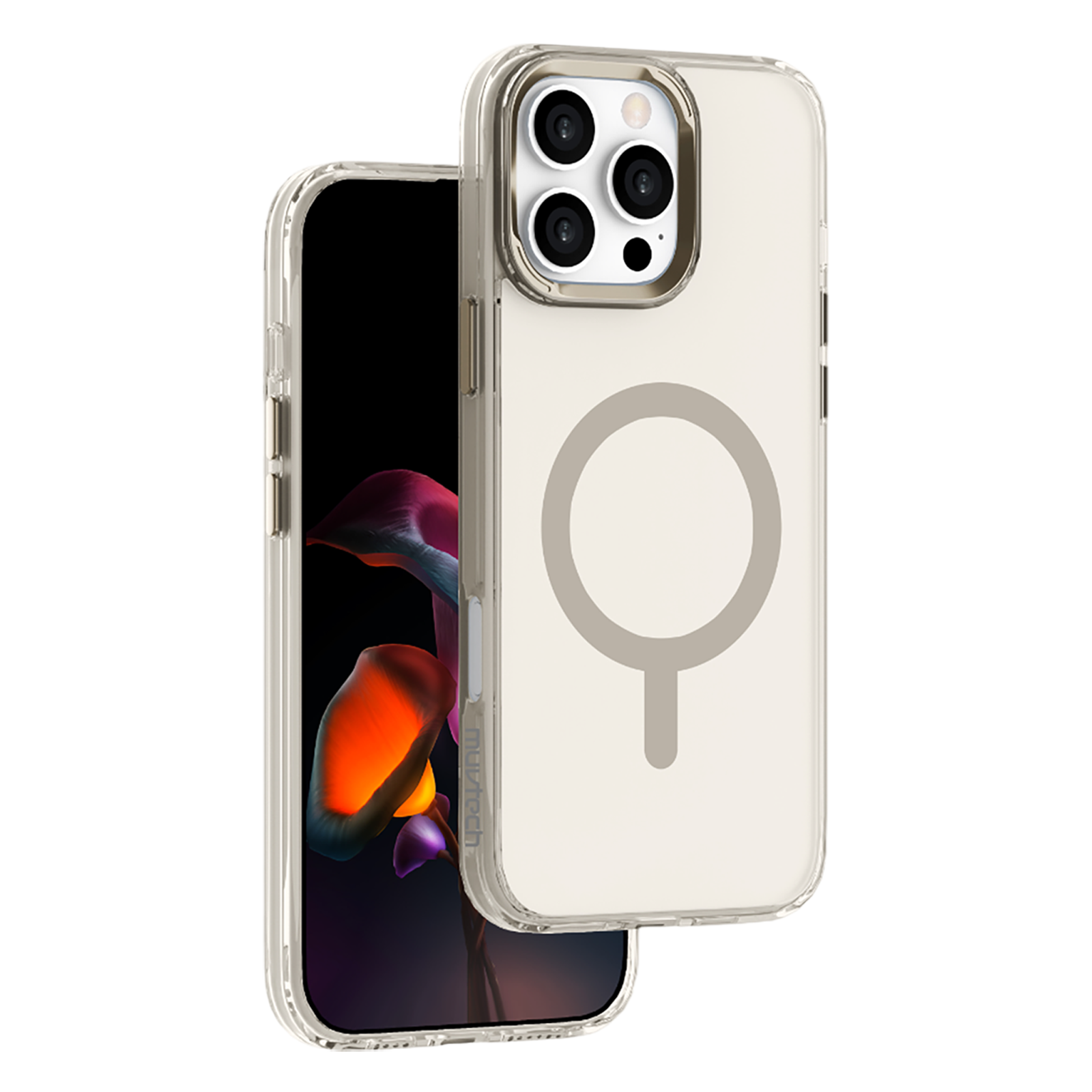 

Muvtech PLYO SNAP TPU & Polycarbonate Back Cover for Apple iPhone 16 Pro (Wireless Charging Compatible, Titanium)