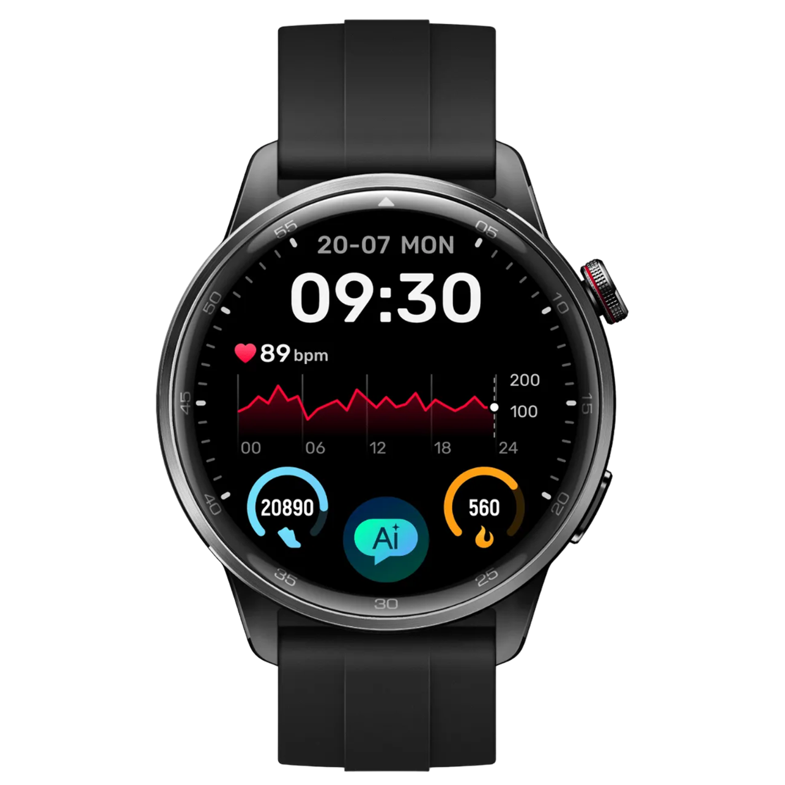 realme S2 Smartwatch with Bluetooth Calling (36.3mm AMOLED Display, IP68 Water and Dust Resistant, Midnight Black Strap)