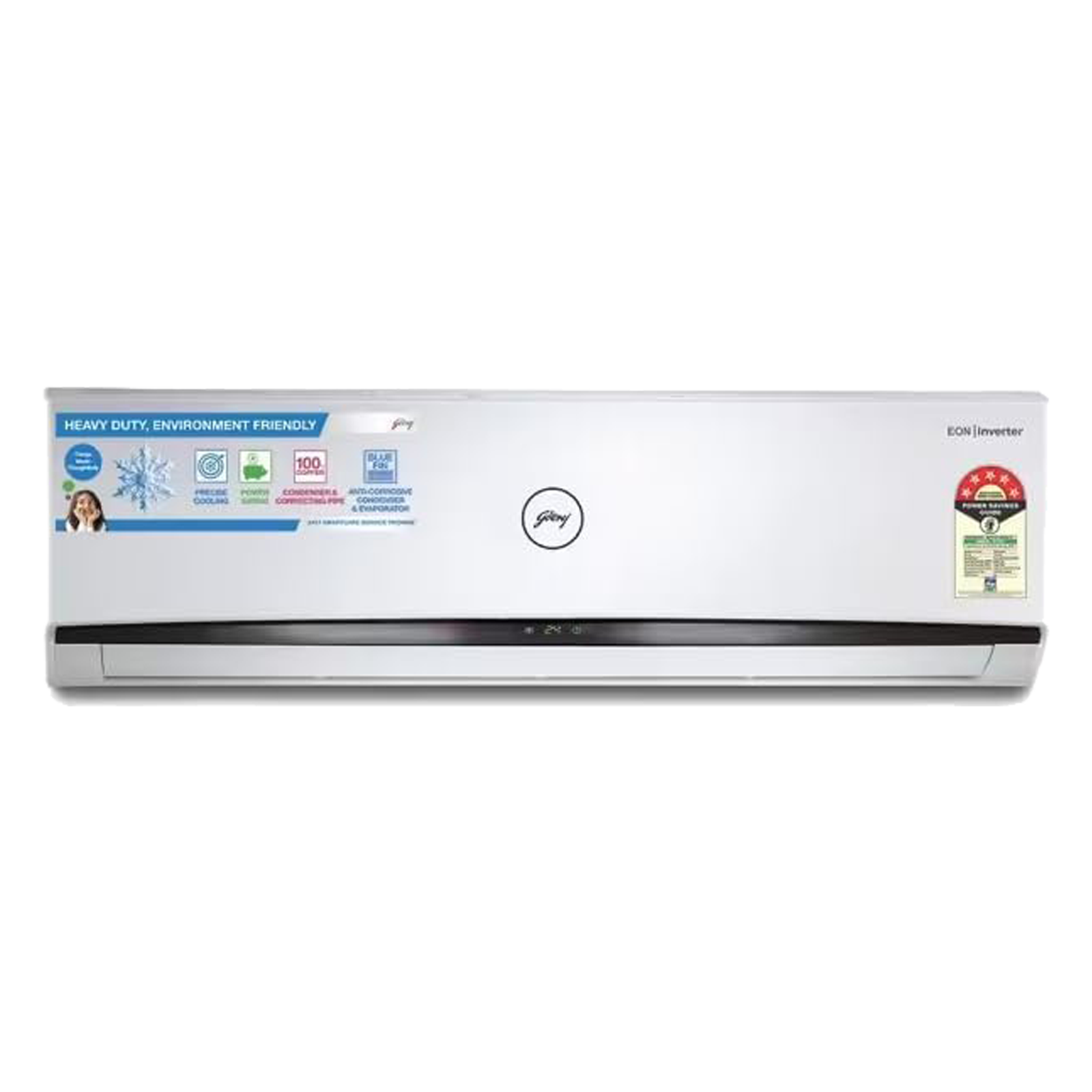 Godrej L Series 5 in 1 Convertible 2 Ton 5 Star Inverter Split AC with Hydrophilic Blue Fins (Copper Condenser, GODJ 2T SIC 24LTC5-WWR)