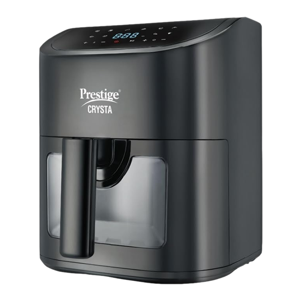 

Prestige Crysta 4.5L 1600 Watt Digital Air Fryer with 9 Preset Menus (Black)
