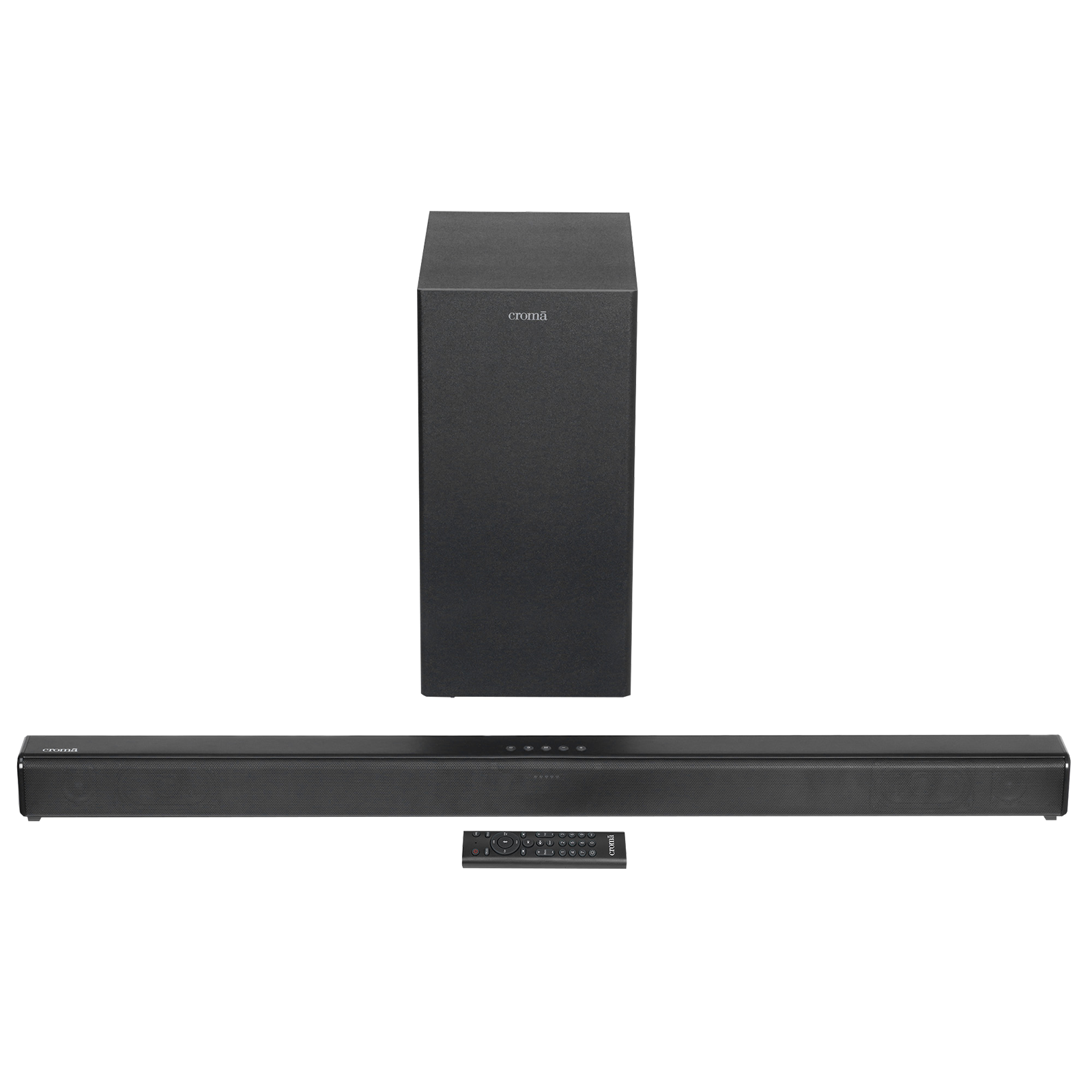 Croma 120W Soundbar with Remote (Preset EQ Modes, 2.1 Channel, Black)