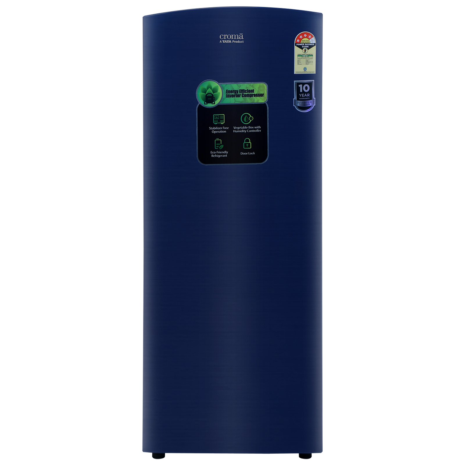 Croma 206 Litres 4 Star Direct Cool Single Door Refrigerator with Inverter Compressor ( Blue)